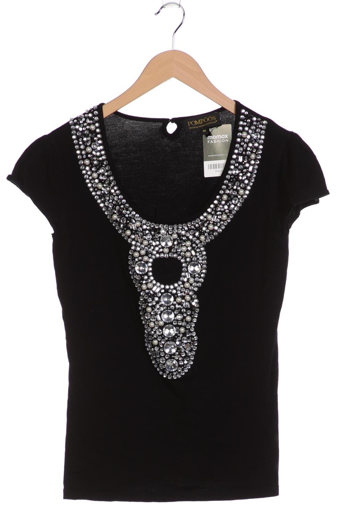 

Pompoos Damen Pullover, schwarz, Gr. 38