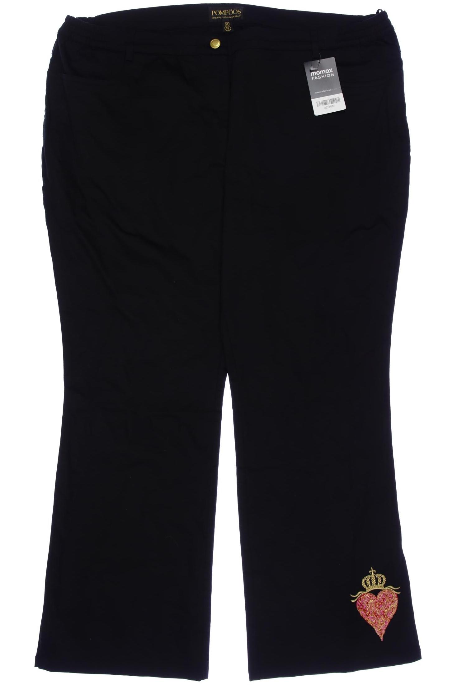 

Pompoos Damen Stoffhose, schwarz, Gr. 50