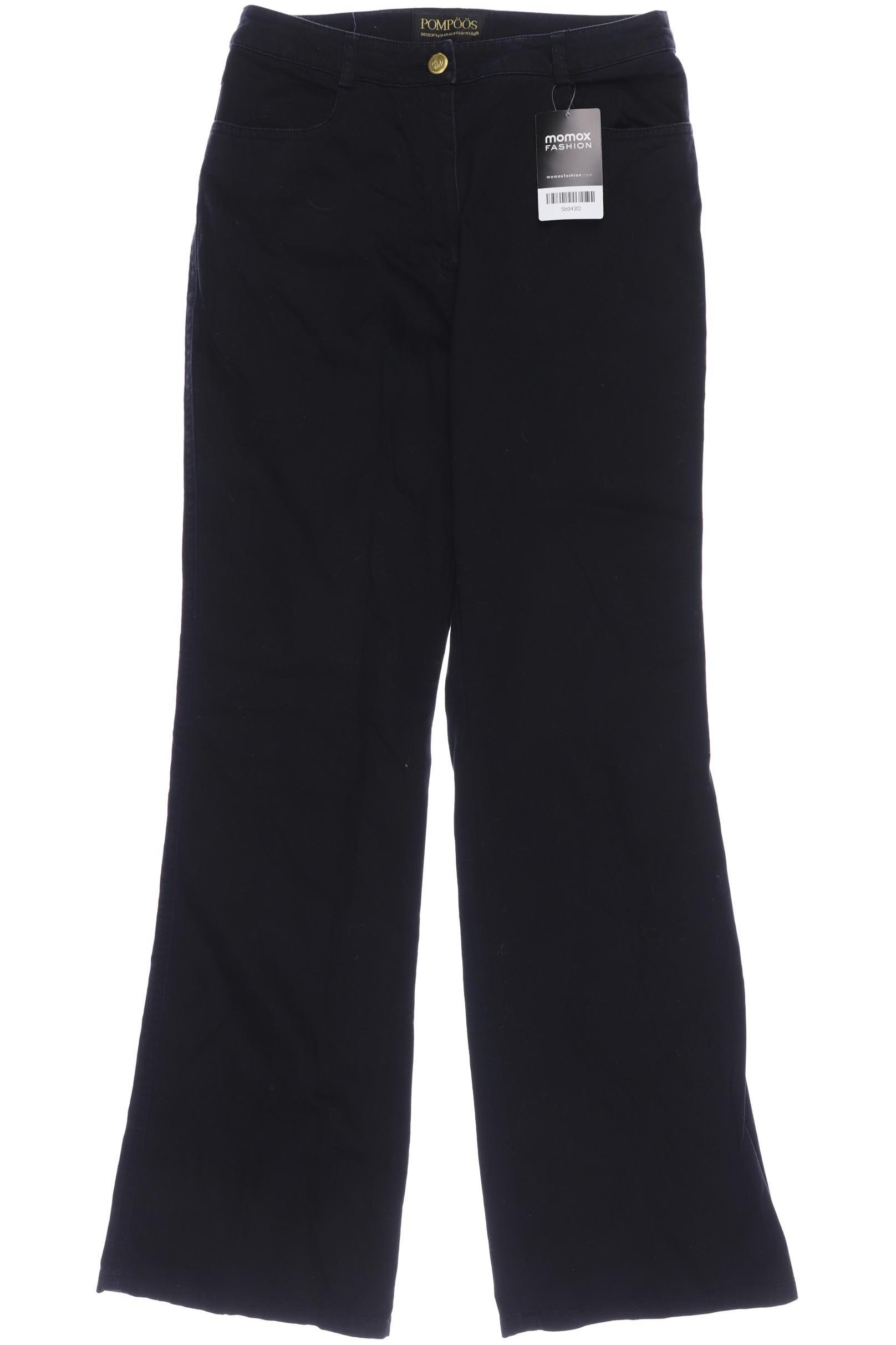 

Pompoos Damen Stoffhose, schwarz, Gr. 36