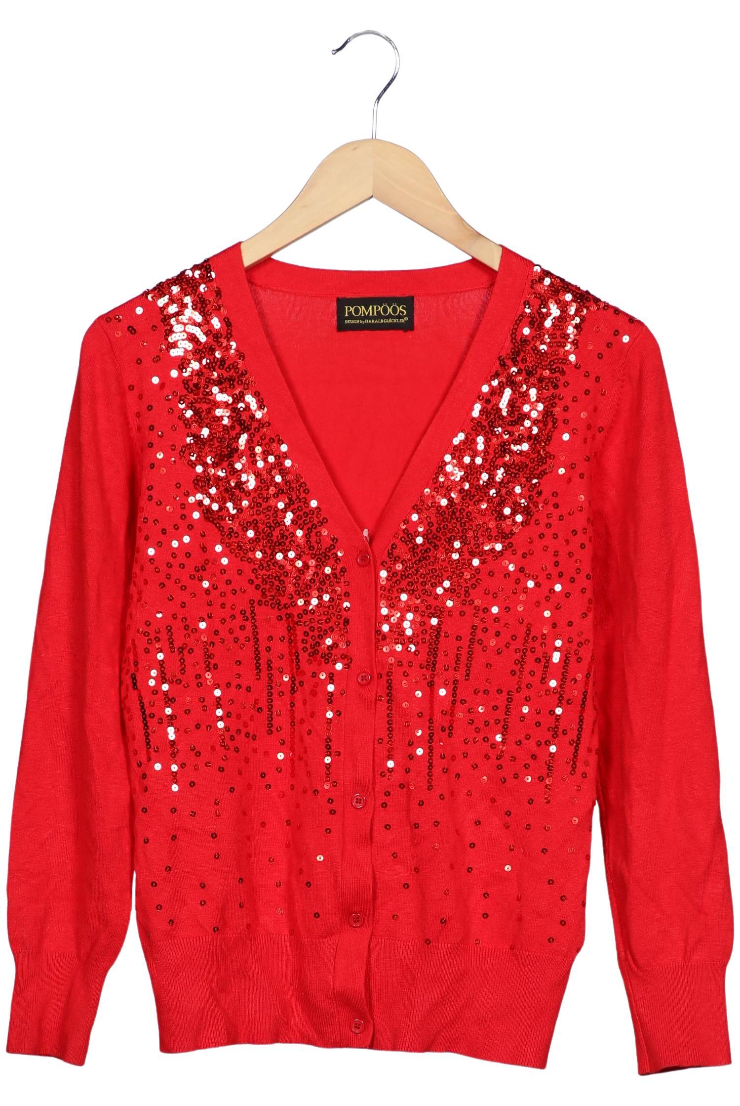 

Pompoos Damen Strickjacke, rot, Gr. 34