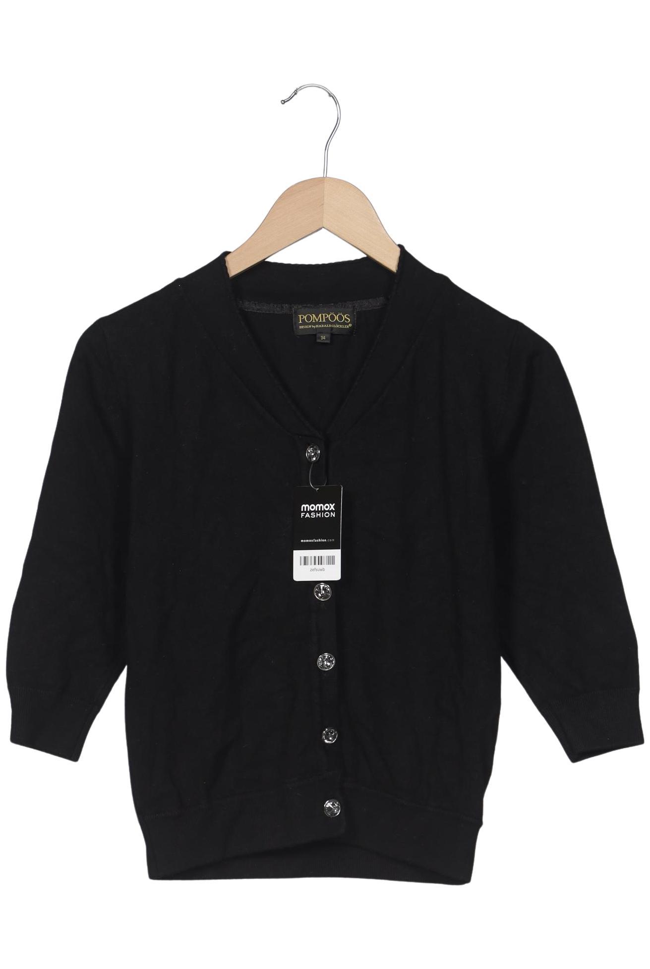 

Pompoos Damen Strickjacke, schwarz, Gr. 34
