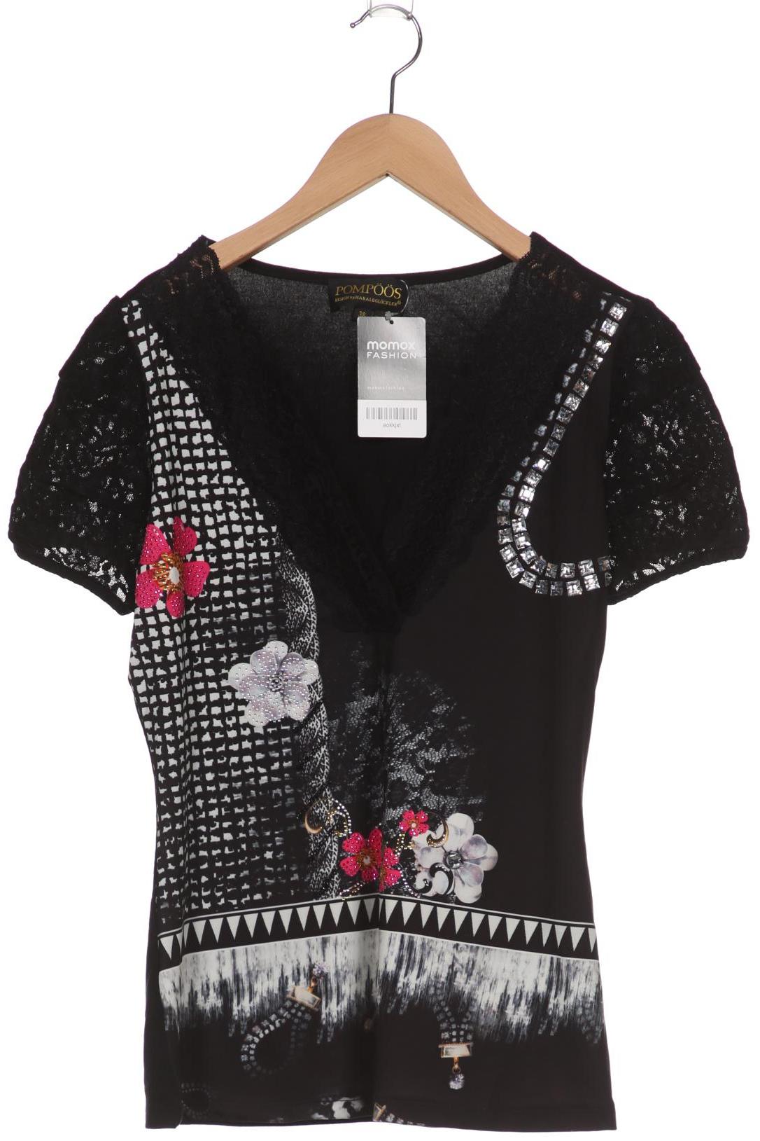 

Pompoos Damen T-Shirt, schwarz, Gr. 38