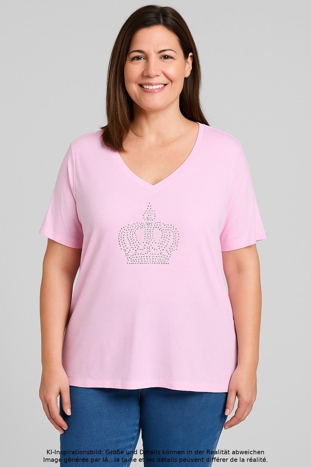 

Pompoos Damen T-Shirt, pink, Gr. 50