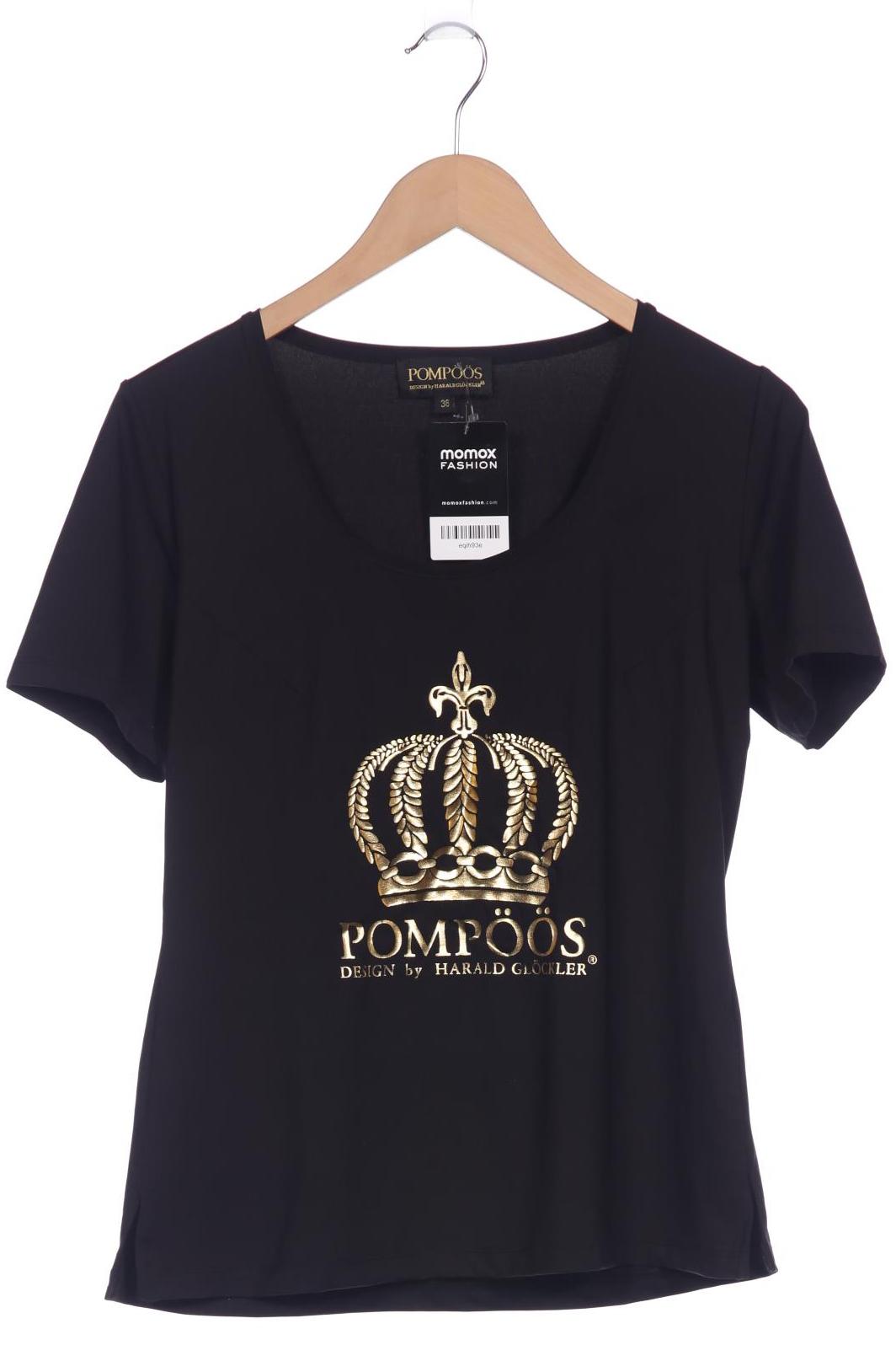 

Pompoos Damen T-Shirt, schwarz, Gr. 38