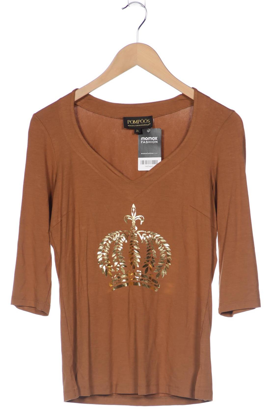 

Pompoos Damen T-Shirt, braun, Gr. 34