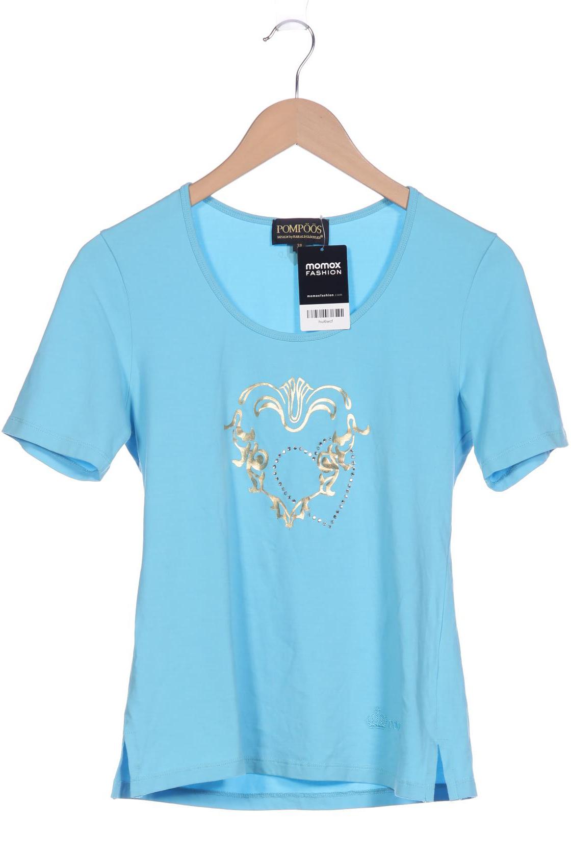 

Pompoos Damen T-Shirt, blau, Gr. 38