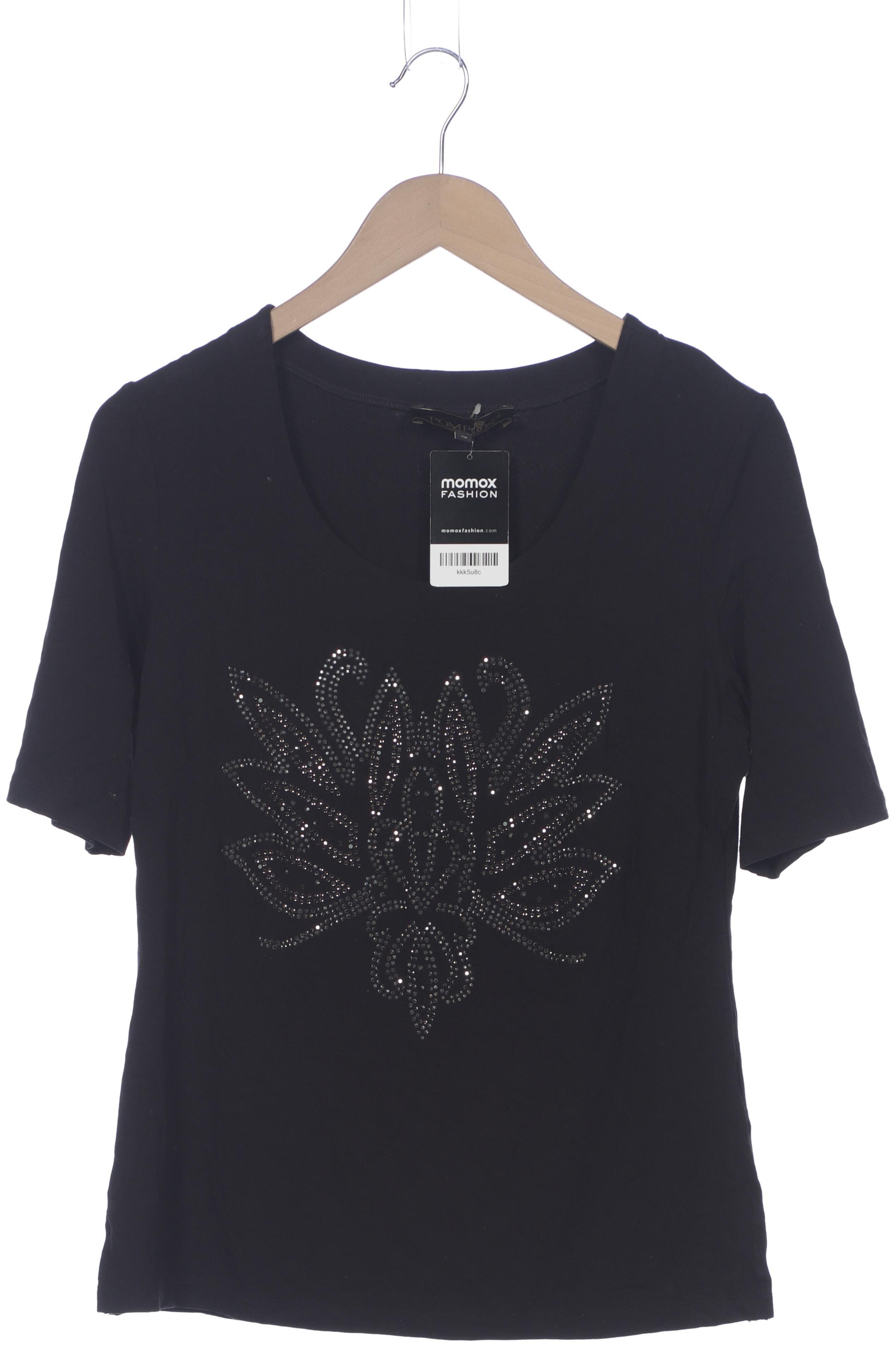 

Pompoos Damen T-Shirt, schwarz, Gr. 38