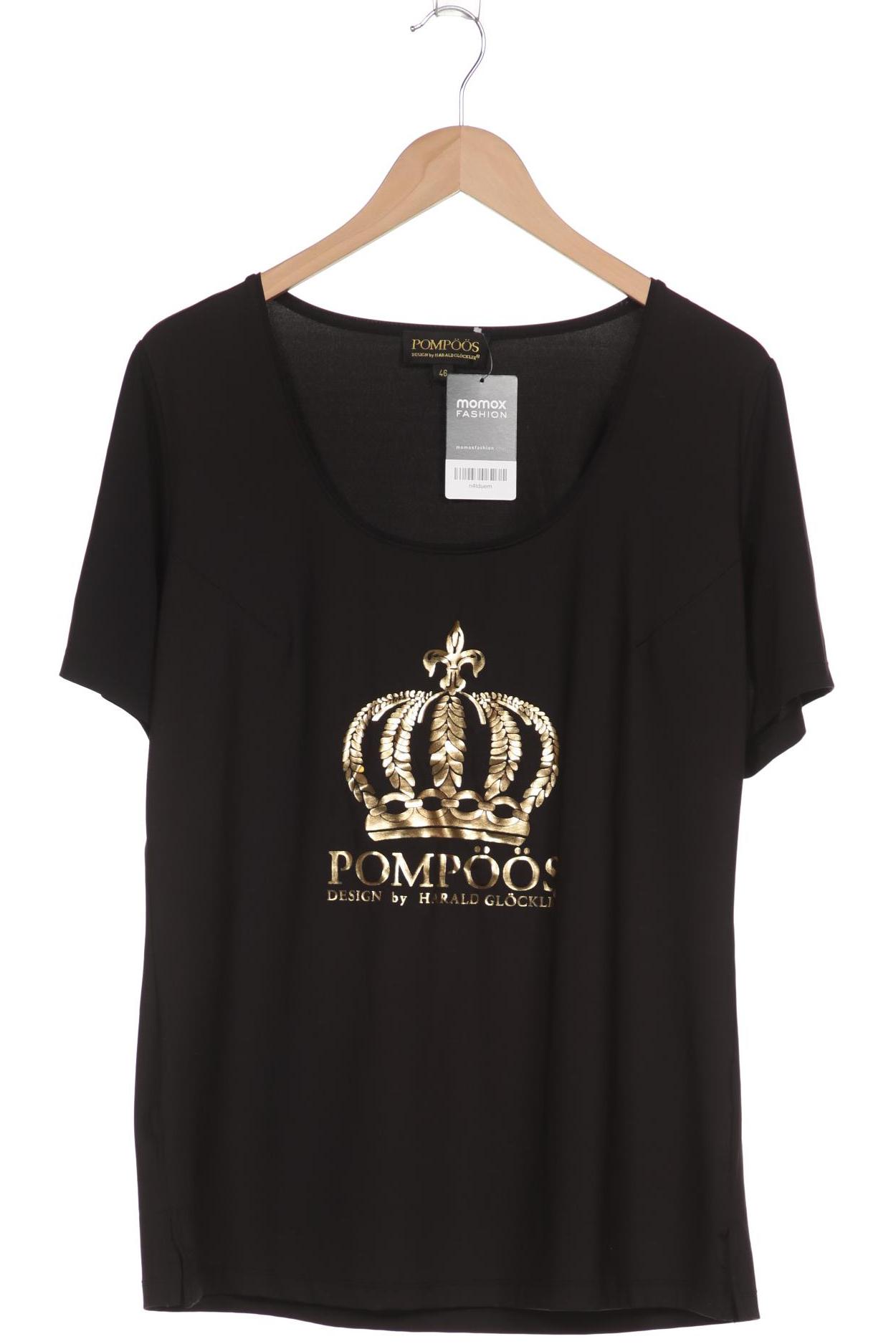

Pompoos Damen T-Shirt, schwarz, Gr. 46