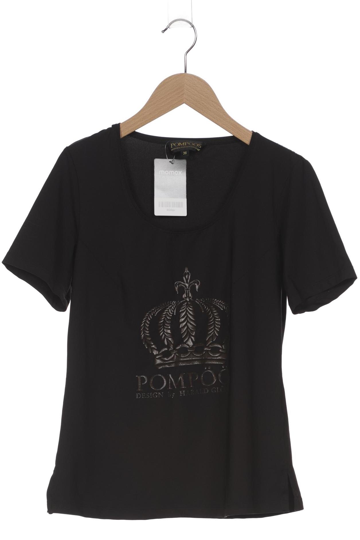 

Pompoos Damen T-Shirt, schwarz, Gr. 36