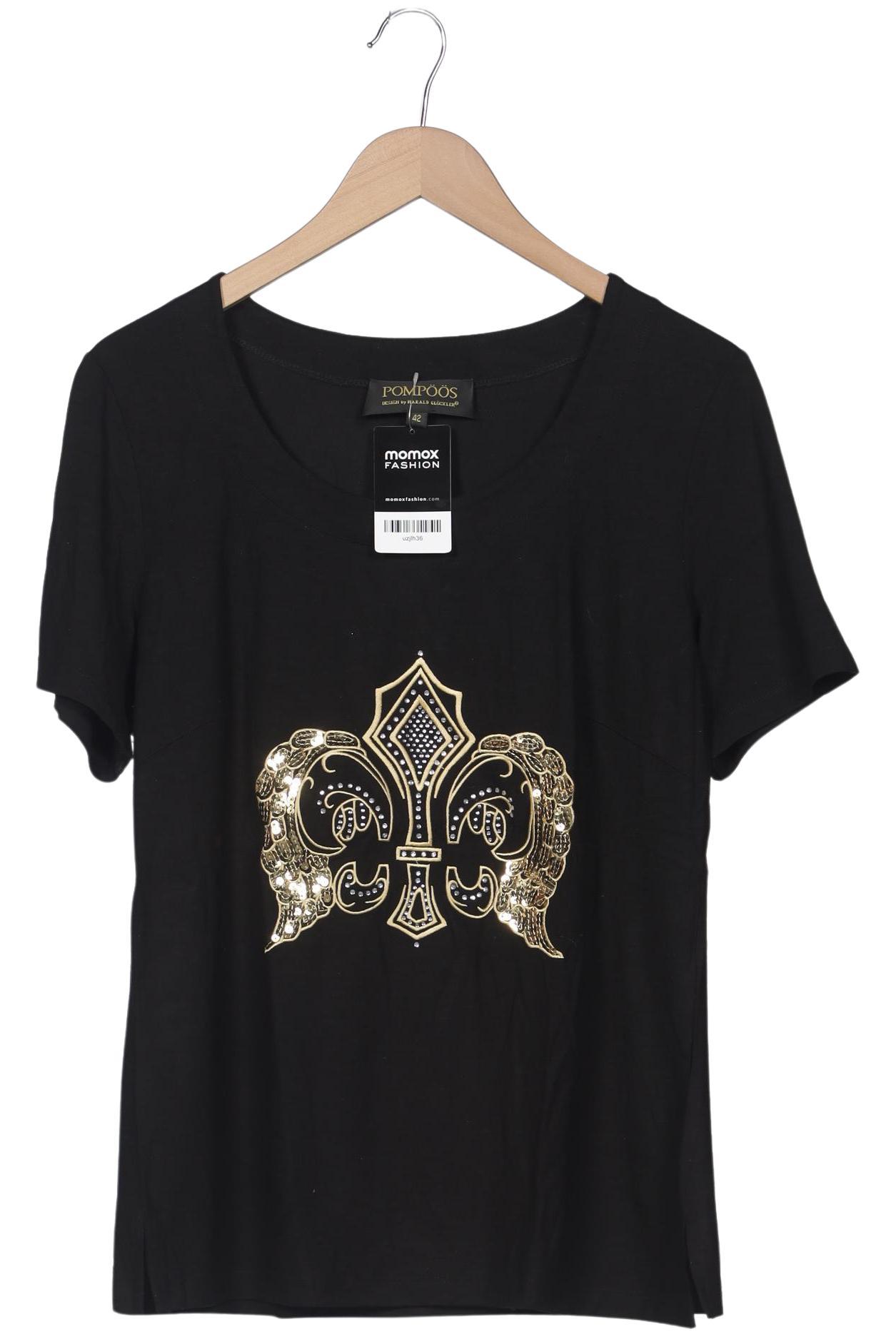 

Pompoos Damen T-Shirt, schwarz, Gr. 42
