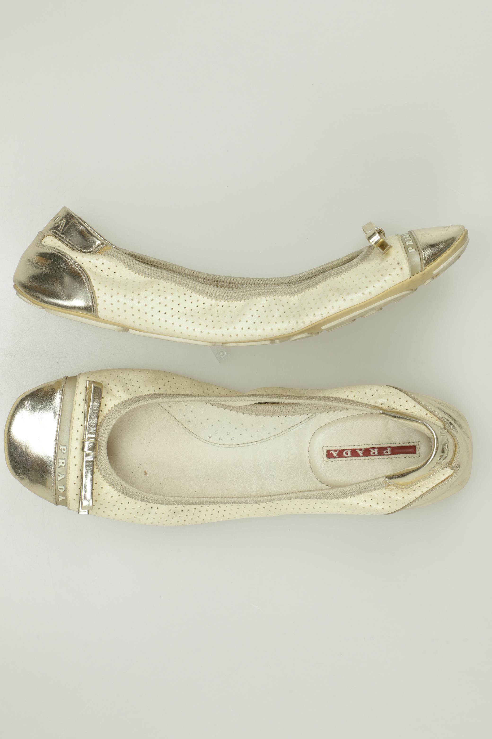 

Prada Damen Ballerinas, cremeweiß, Gr. 38