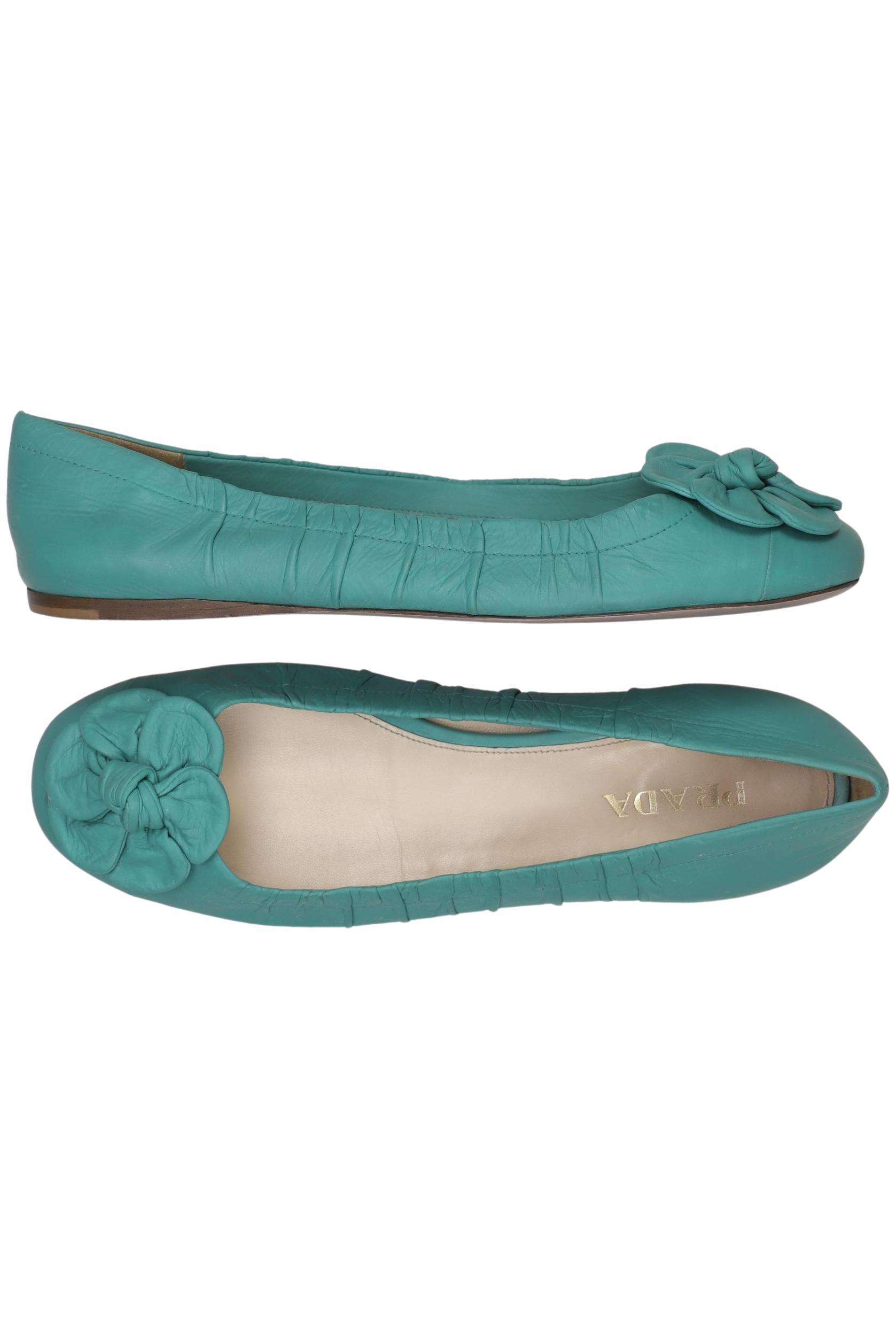 

Prada Damen Ballerinas, türkis, Gr. 38.5
