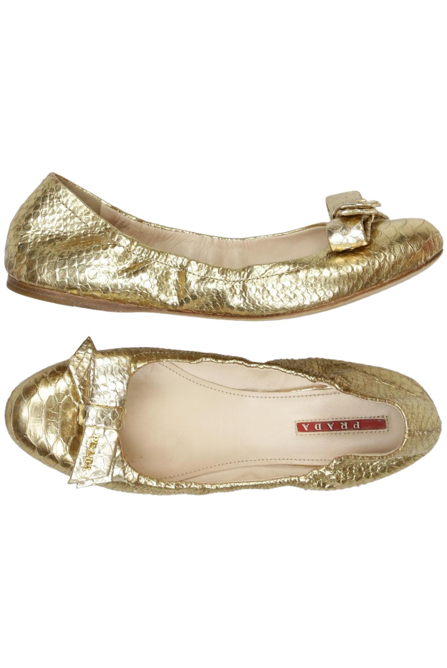 

Prada Damen Ballerinas, gold, Gr. 39