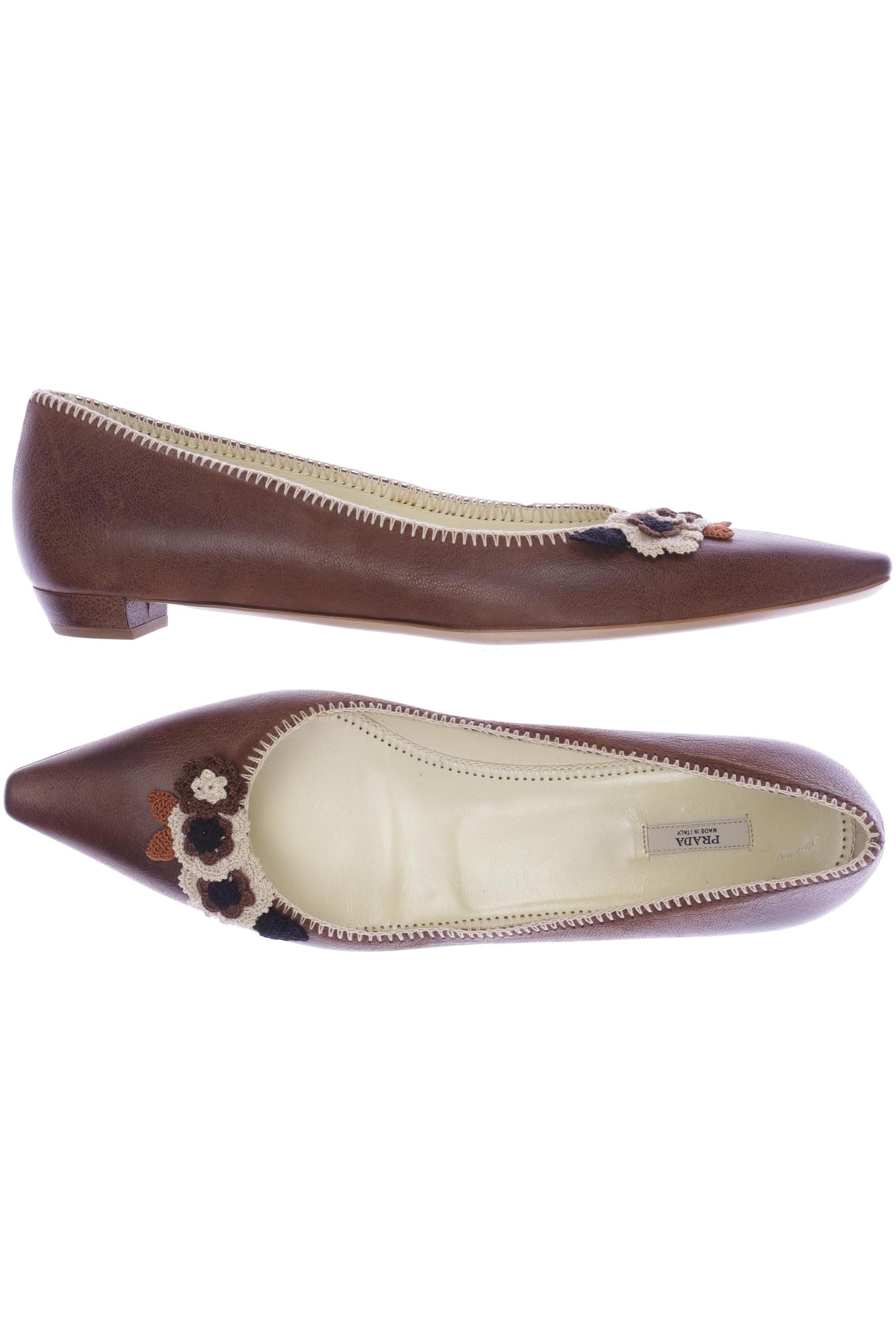 

Prada Damen Ballerinas, braun, Gr. 42