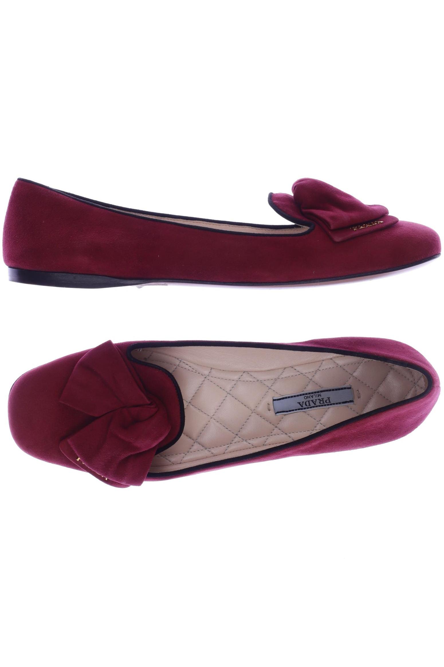 

Prada Damen Ballerinas, bordeaux, Gr. 37.5