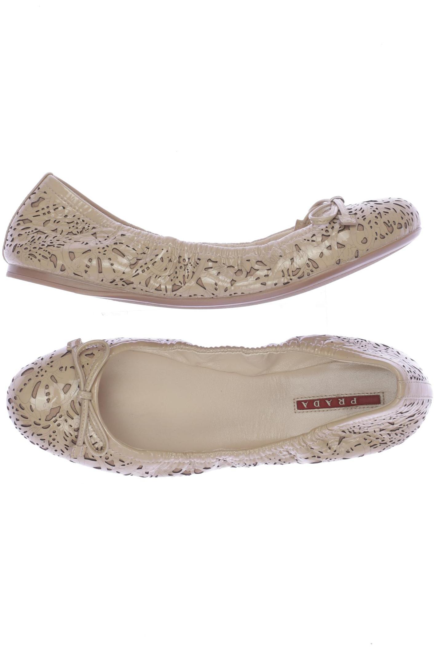

Prada Damen Ballerinas, beige, Gr. 39
