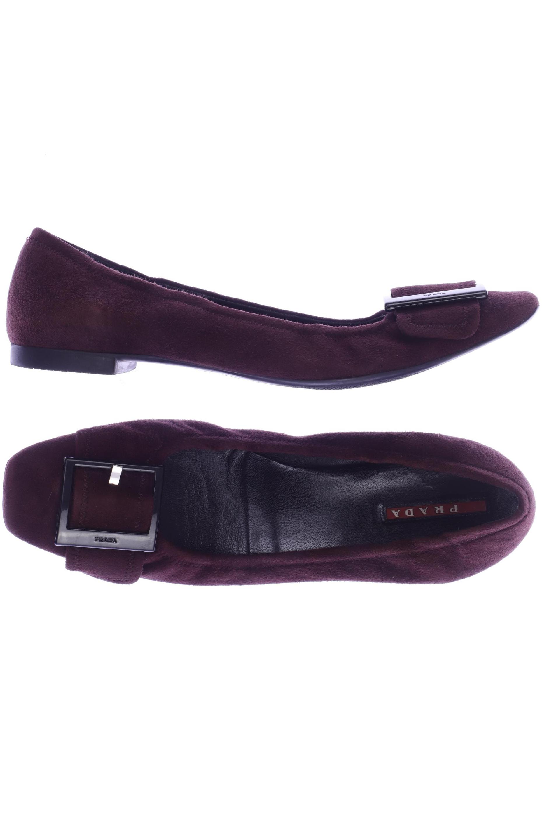 

Prada Damen Ballerinas, bordeaux, Gr. 39