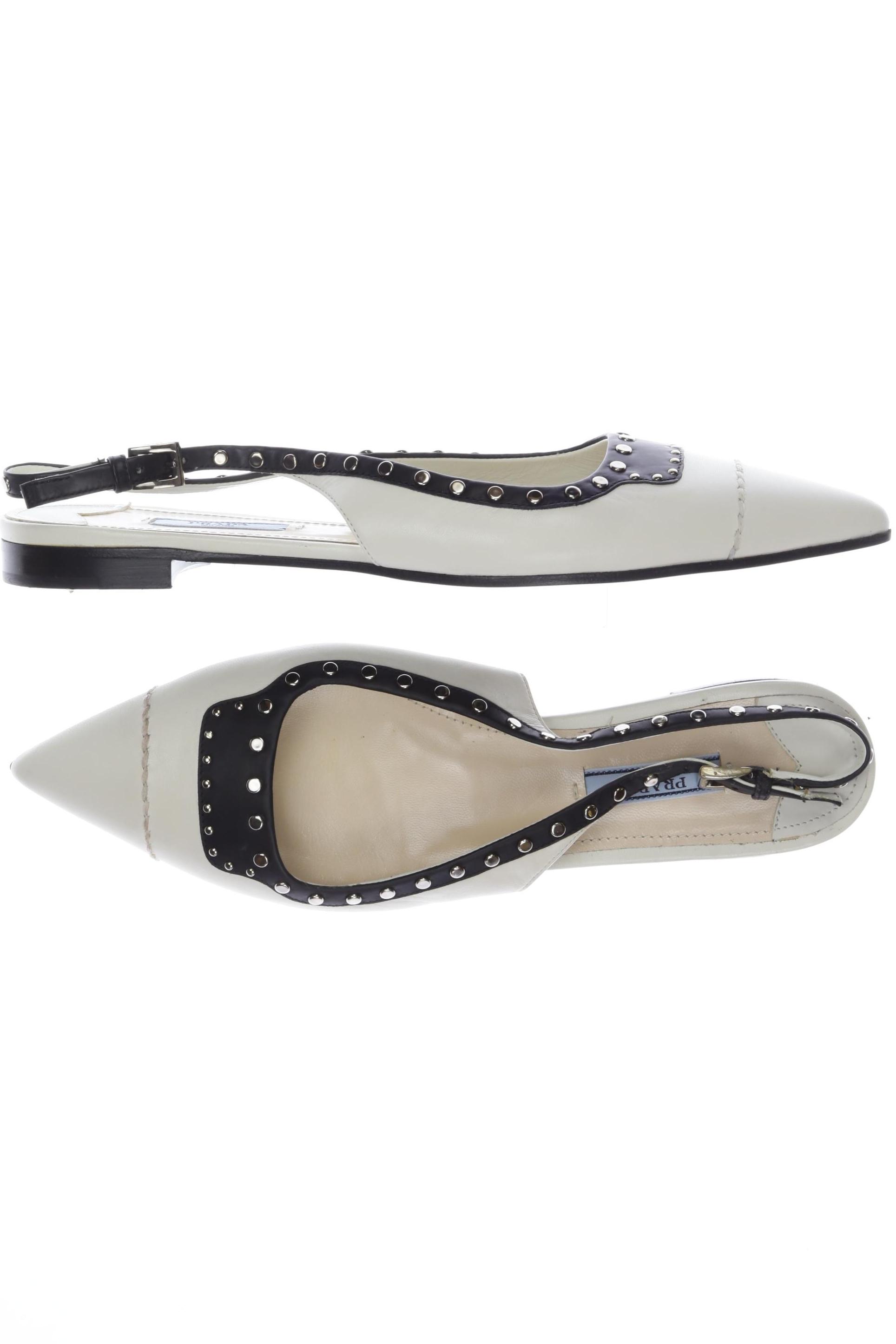 

Prada Damen Ballerinas, cremeweiß, Gr. 39