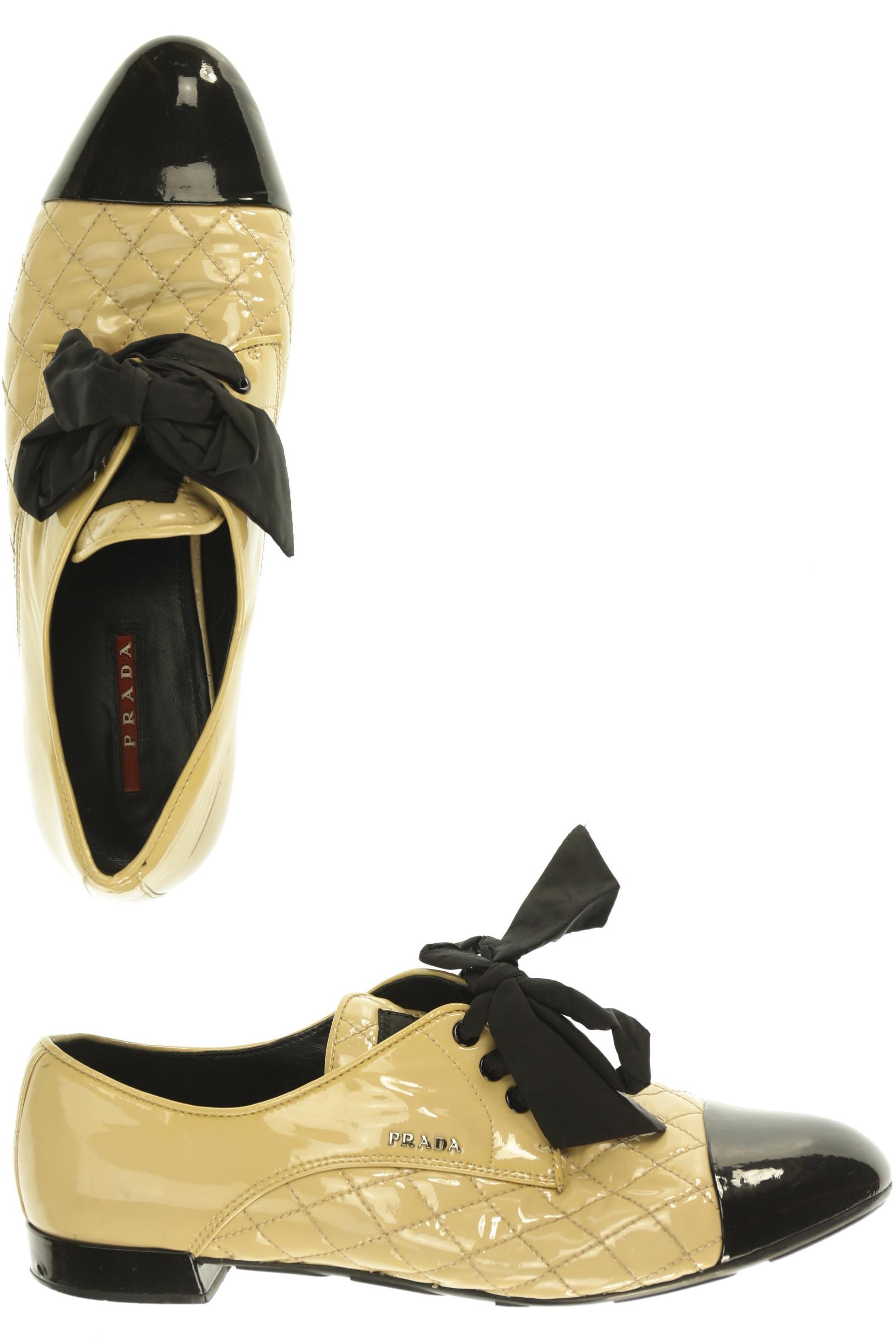 

Prada Damen Halbschuh, beige, Gr. 40.5