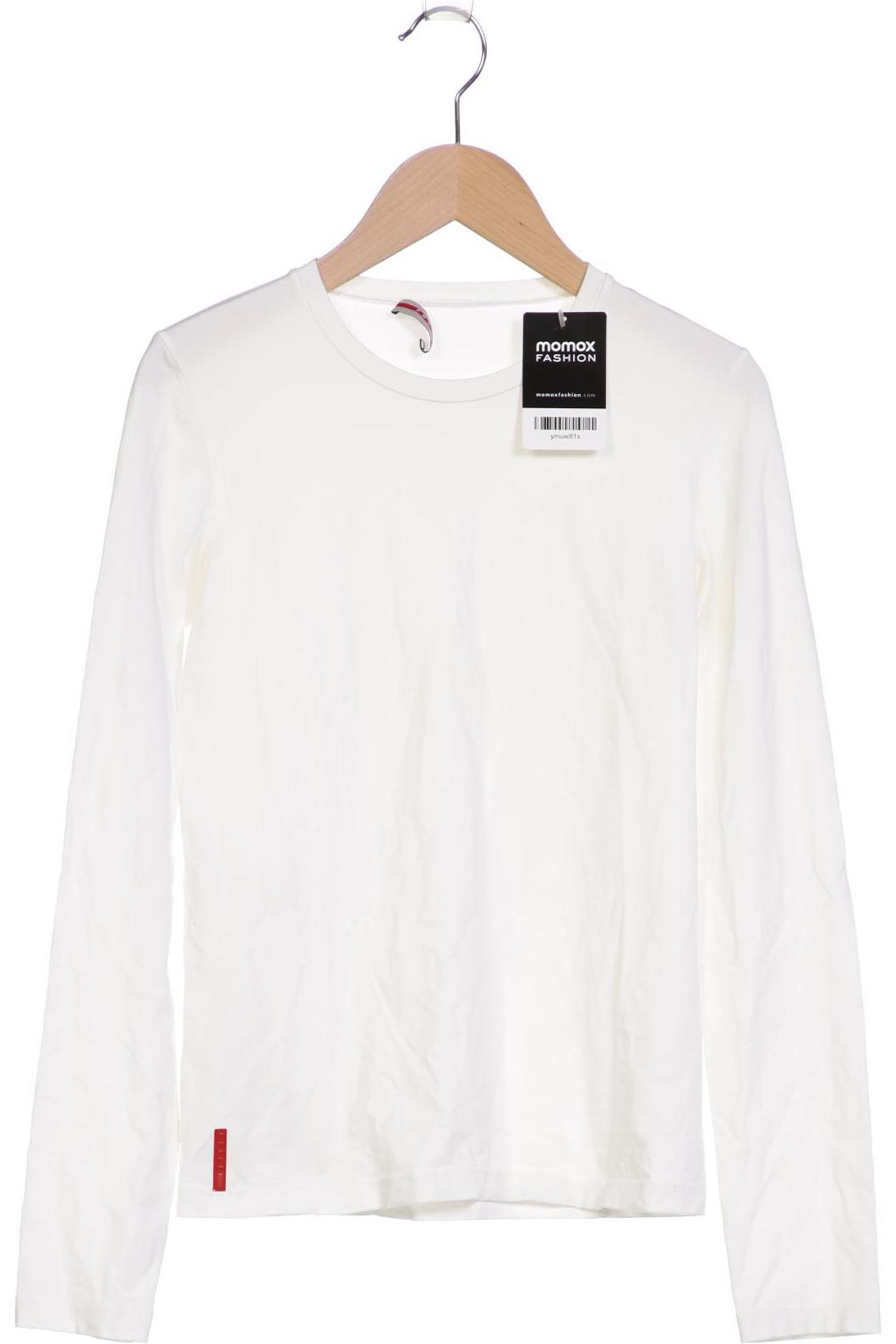 

Prada Damen Langarmshirt, cremeweiß, Gr. 36