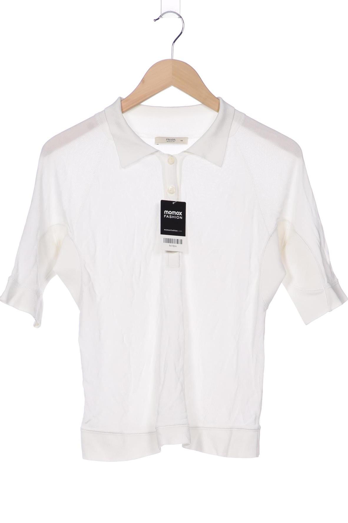 

Prada Damen Poloshirt, cremeweiß, Gr. 44