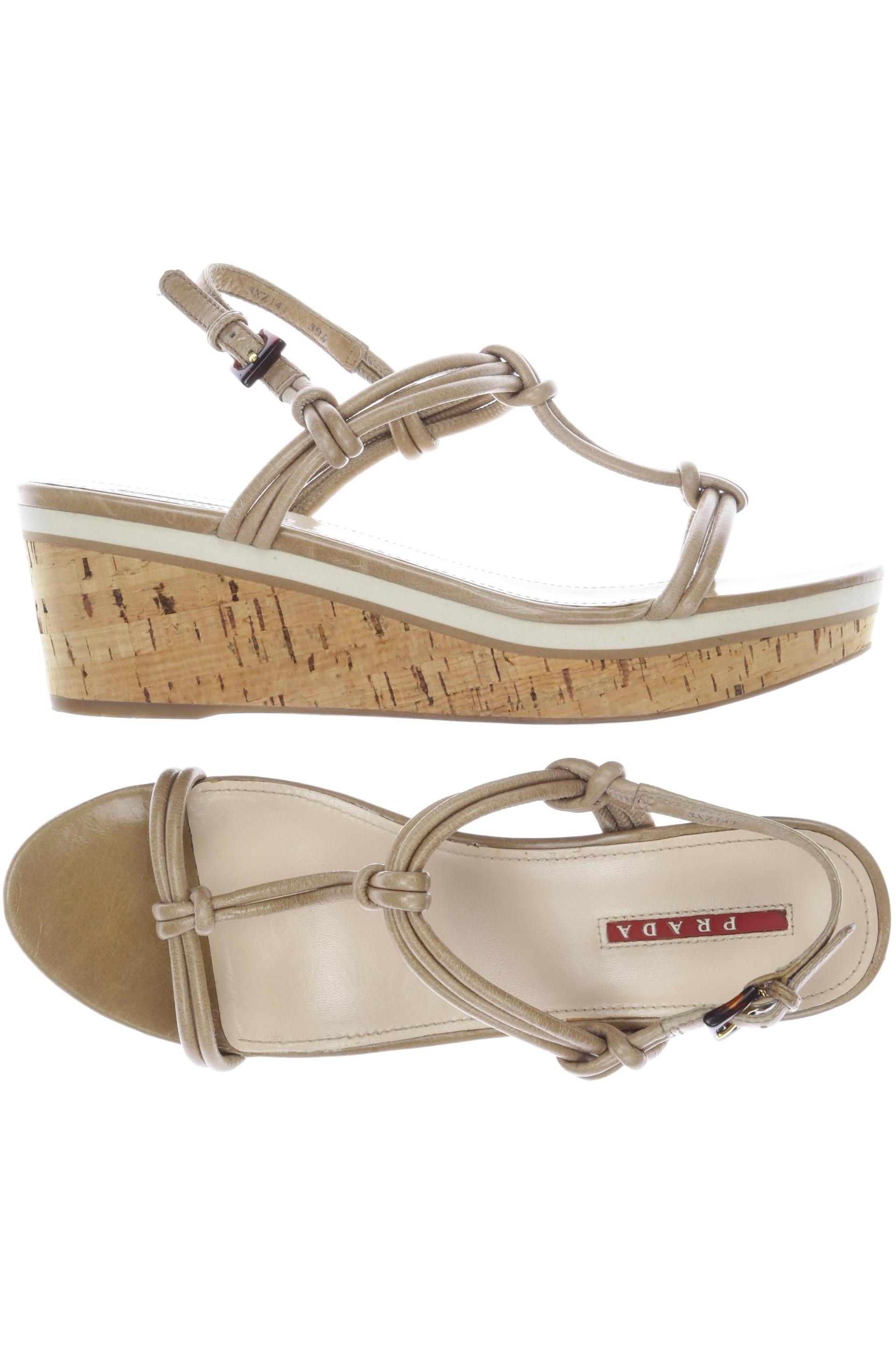 

Prada Damen Sandale, beige, Gr. 39.5