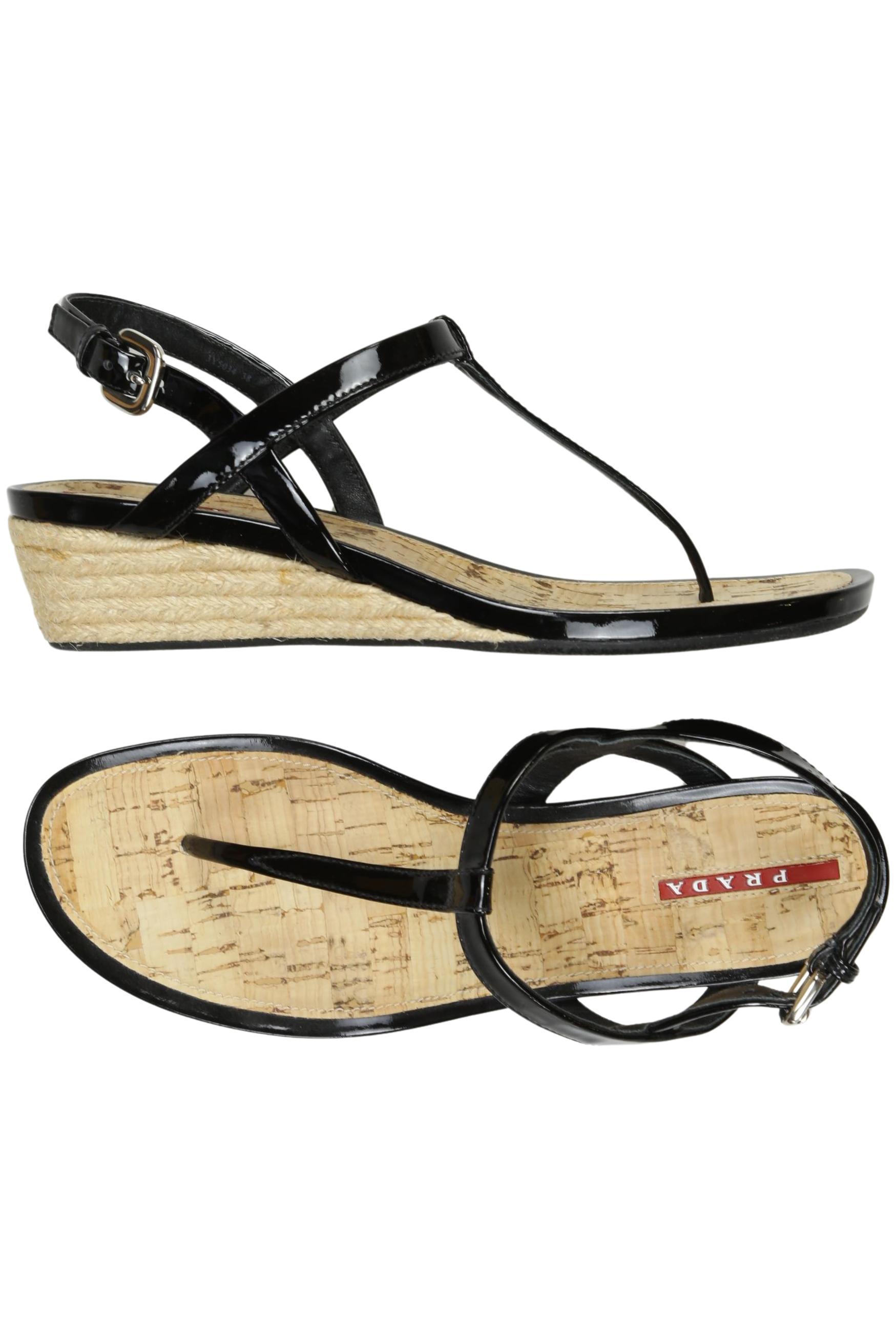 

Prada Damen Sandale, schwarz, Gr. 38