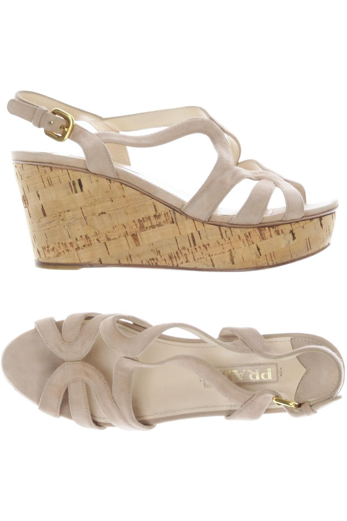 

Prada Damen Sandale, beige, Gr. 38