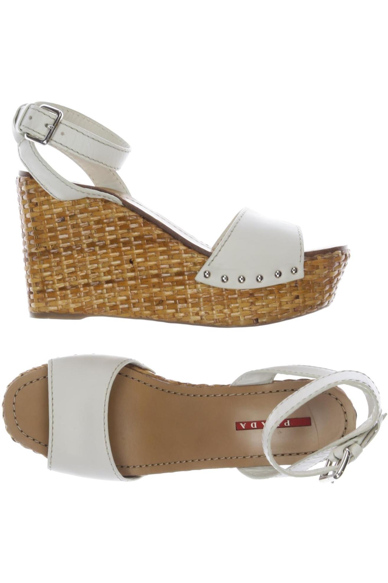 

Prada Damen Sandale, cremeweiß, Gr. 38.5