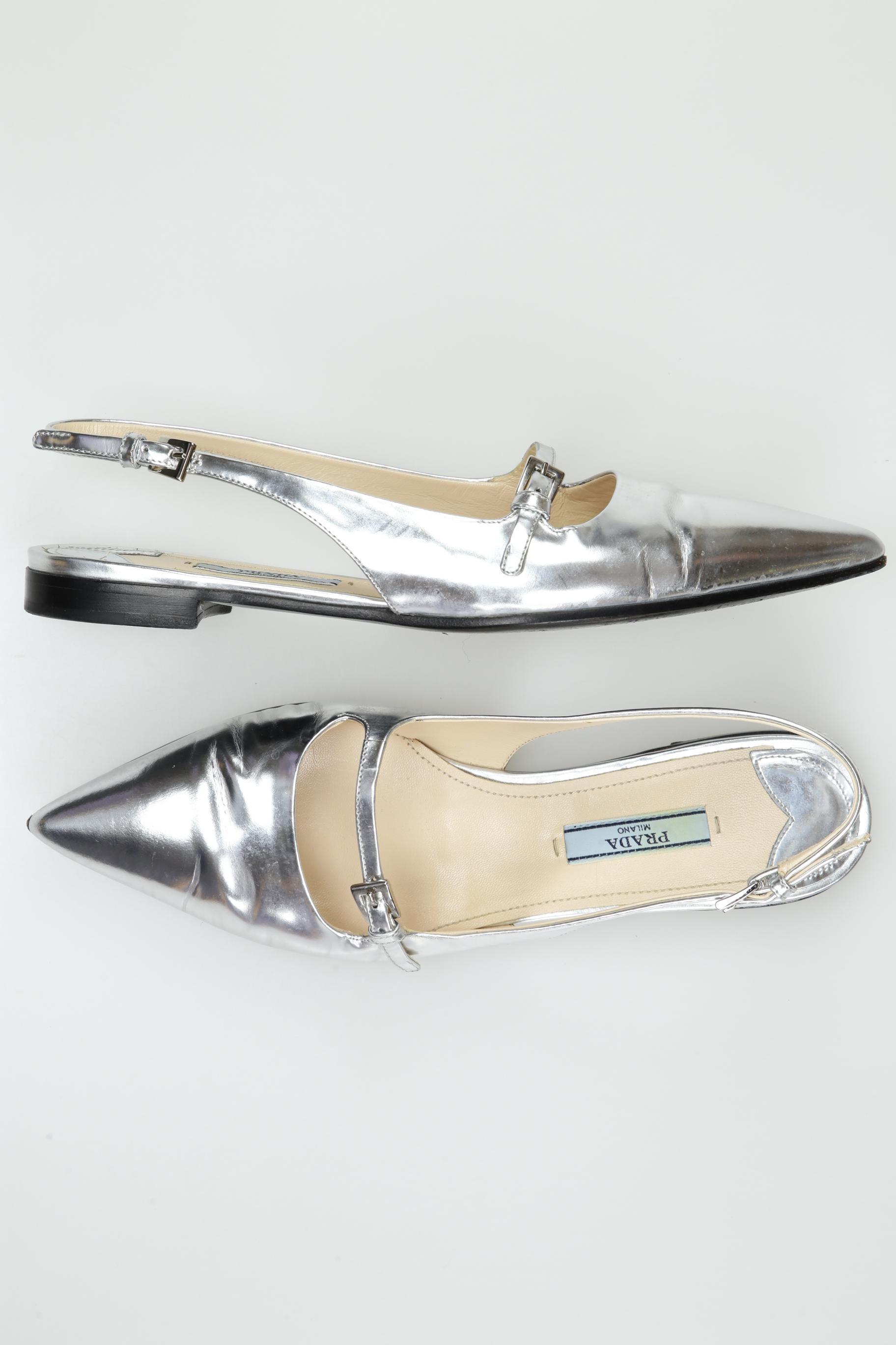 

Prada Damen Sandale, silber, Gr. 36
