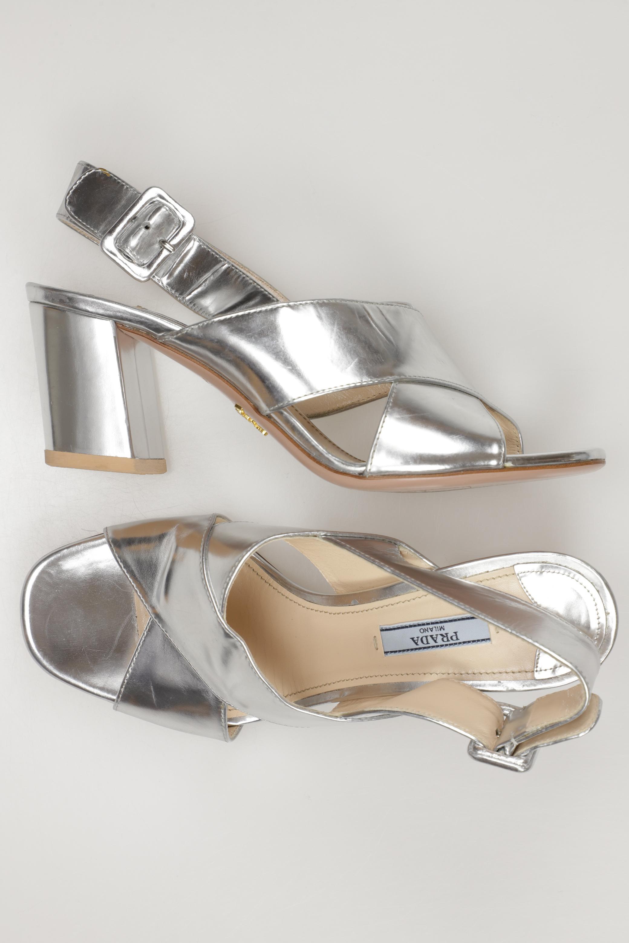 

Prada Damen Sandale, silber, Gr. 38.5
