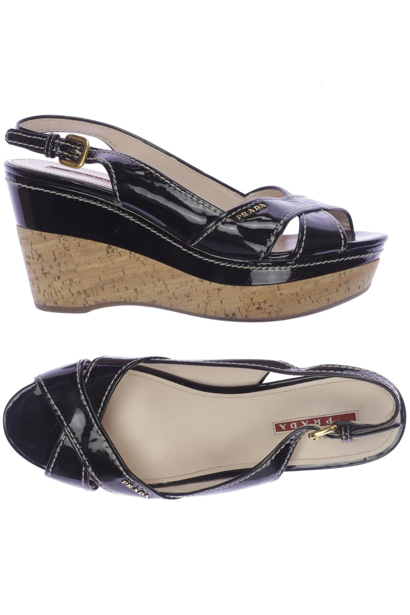 

Prada Damen Sandale, schwarz, Gr. 40