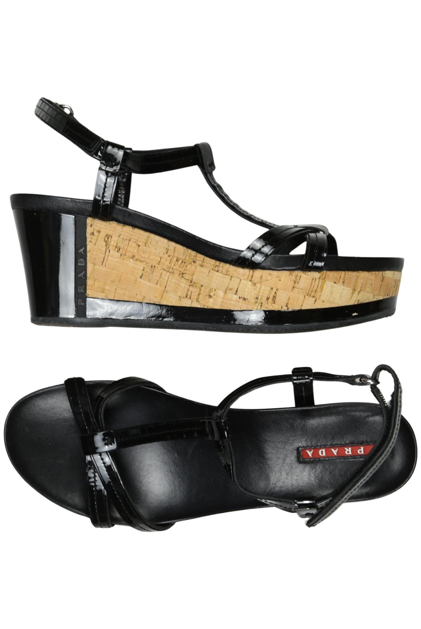 

Prada Damen Sandale, schwarz, Gr. 38.5