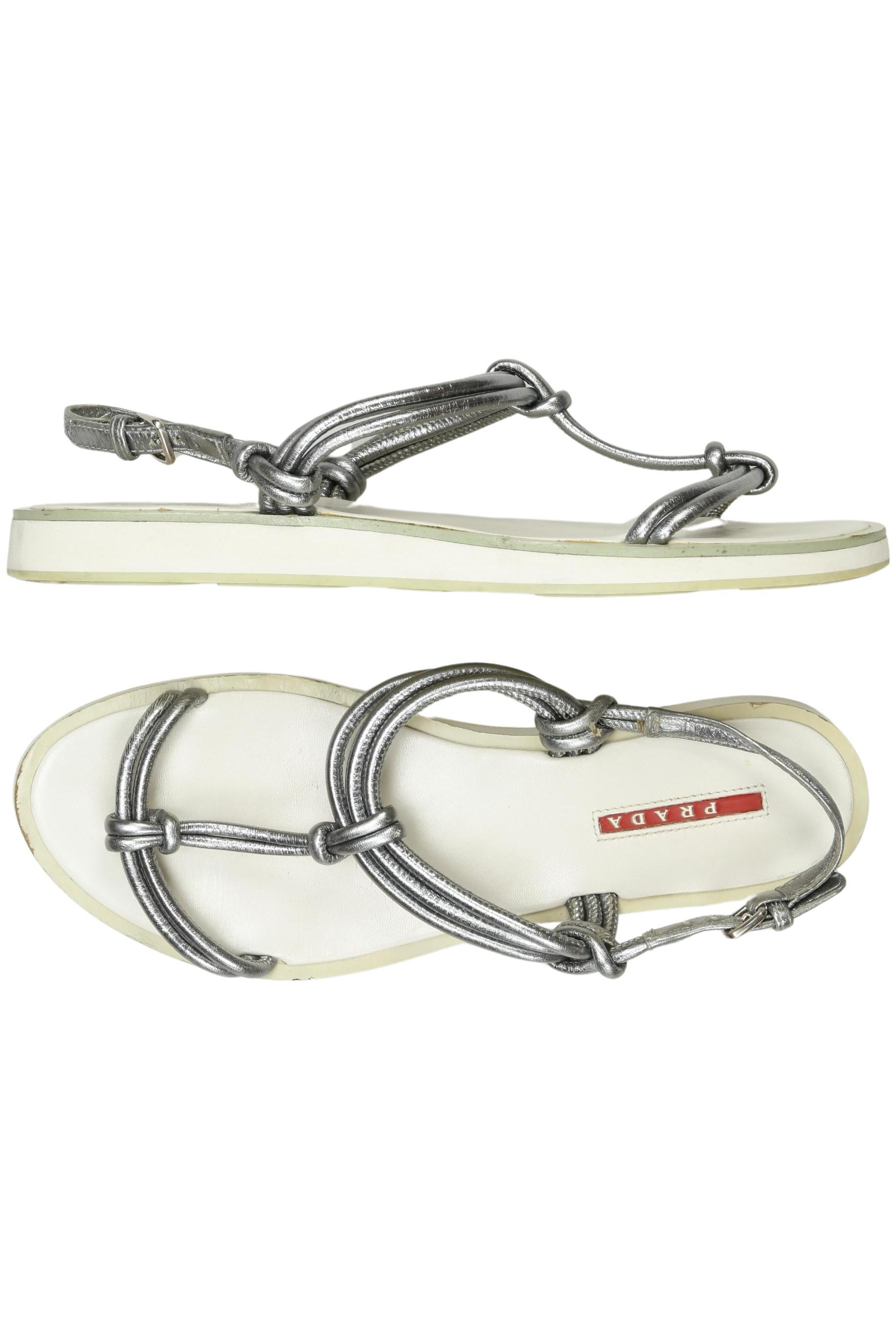 

Prada Damen Sandale, silber, Gr. 39