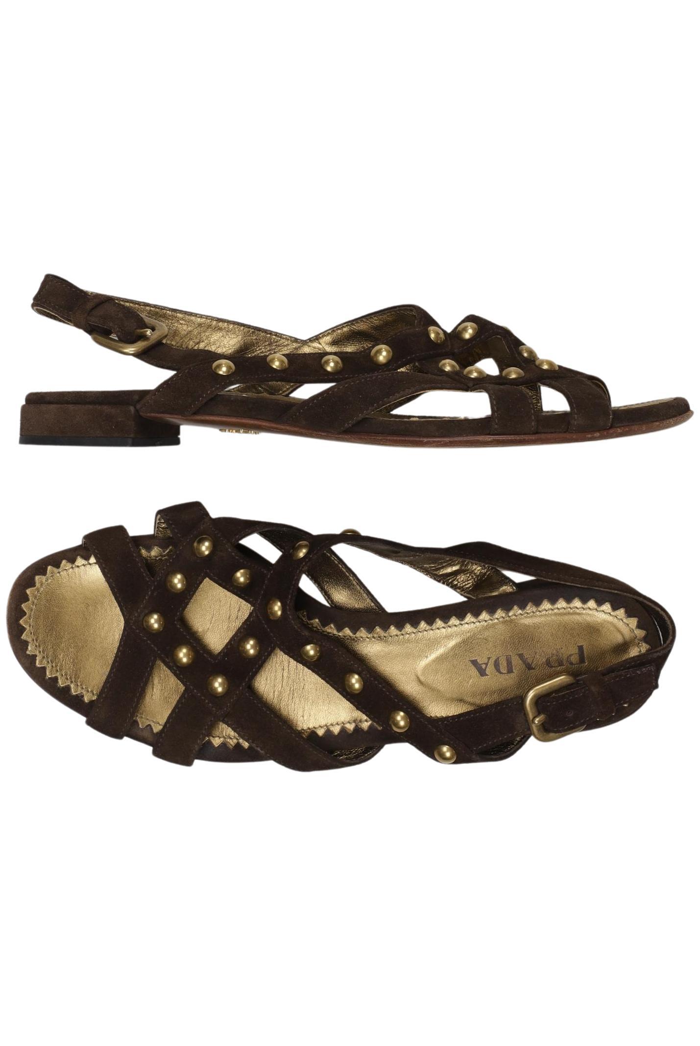 

Prada Damen Sandale, braun, Gr. 38