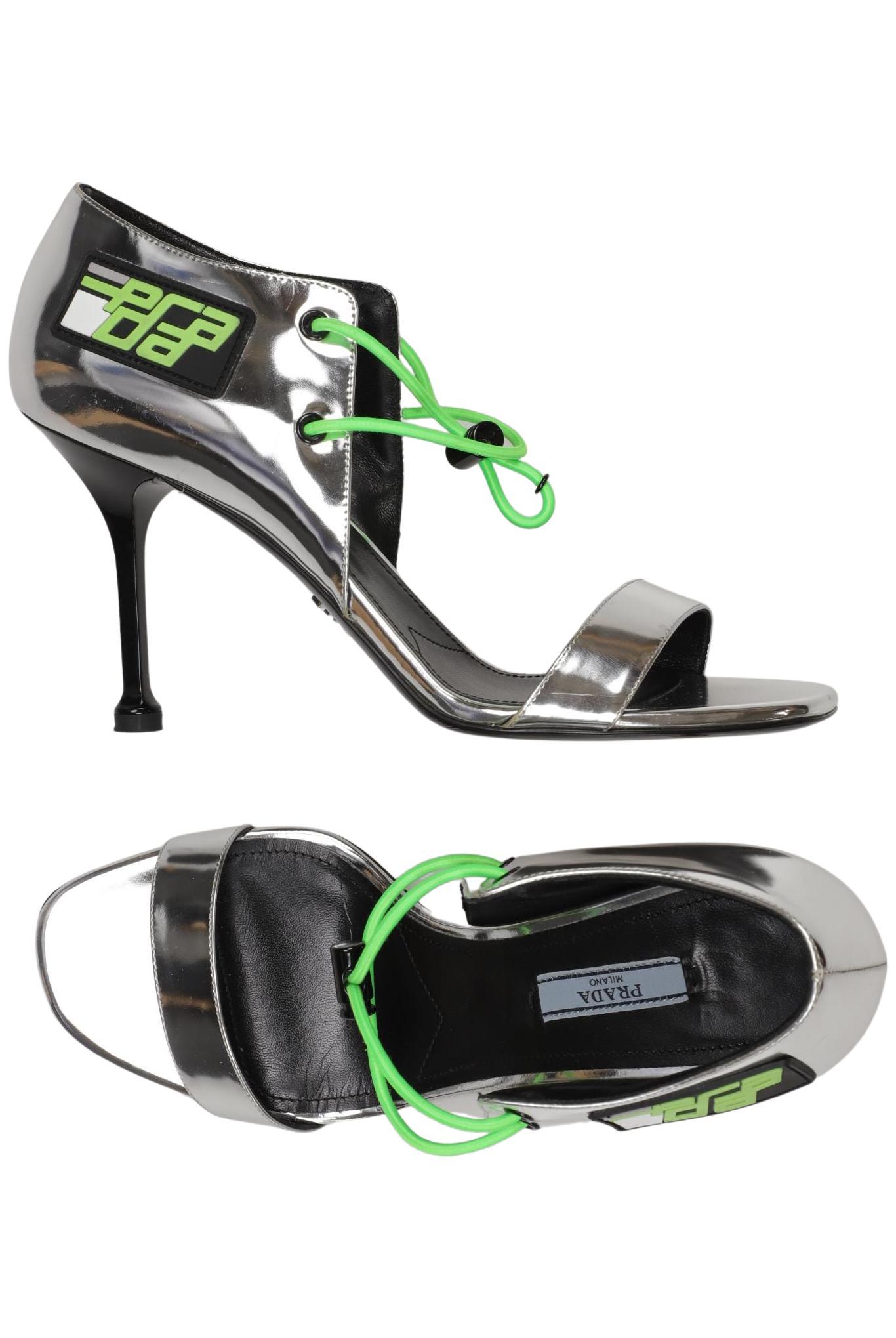 

Prada Damen Sandale, silber, Gr. 40