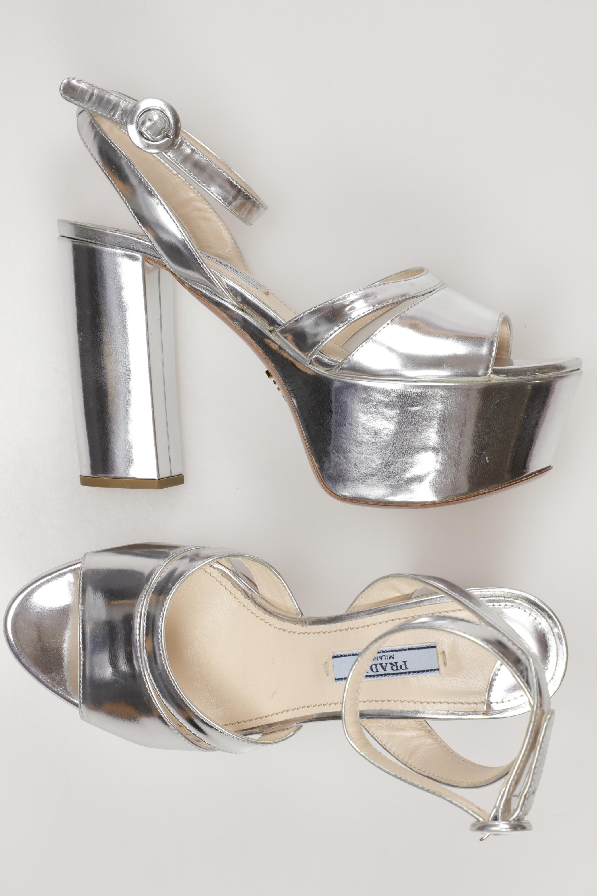 

Prada Damen Sandale, silber, Gr. 36.5