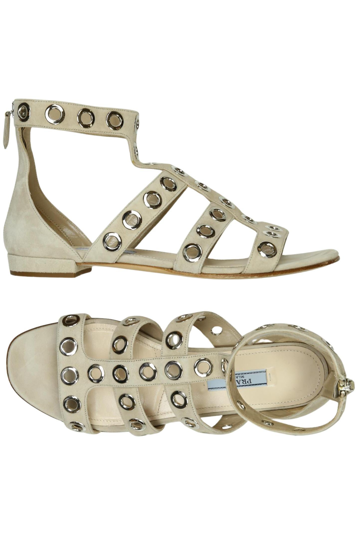 

Prada Damen Sandale, beige, Gr. 37.5