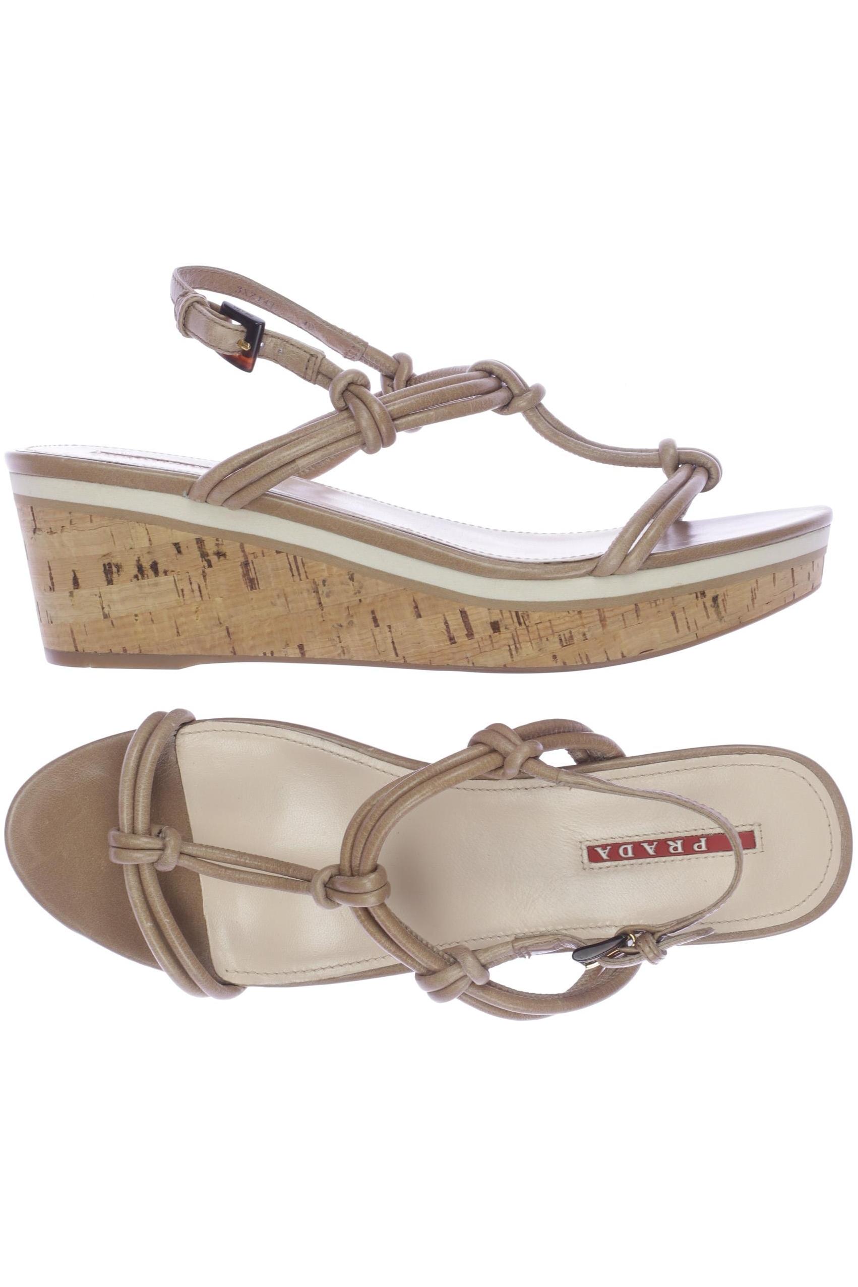 

Prada Damen Sandale, beige, Gr. 40