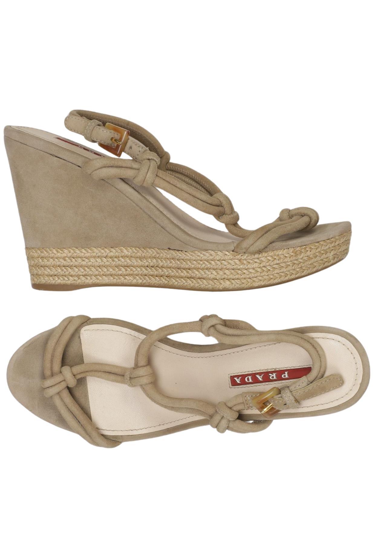 

Prada Damen Sandale, beige, Gr. 36