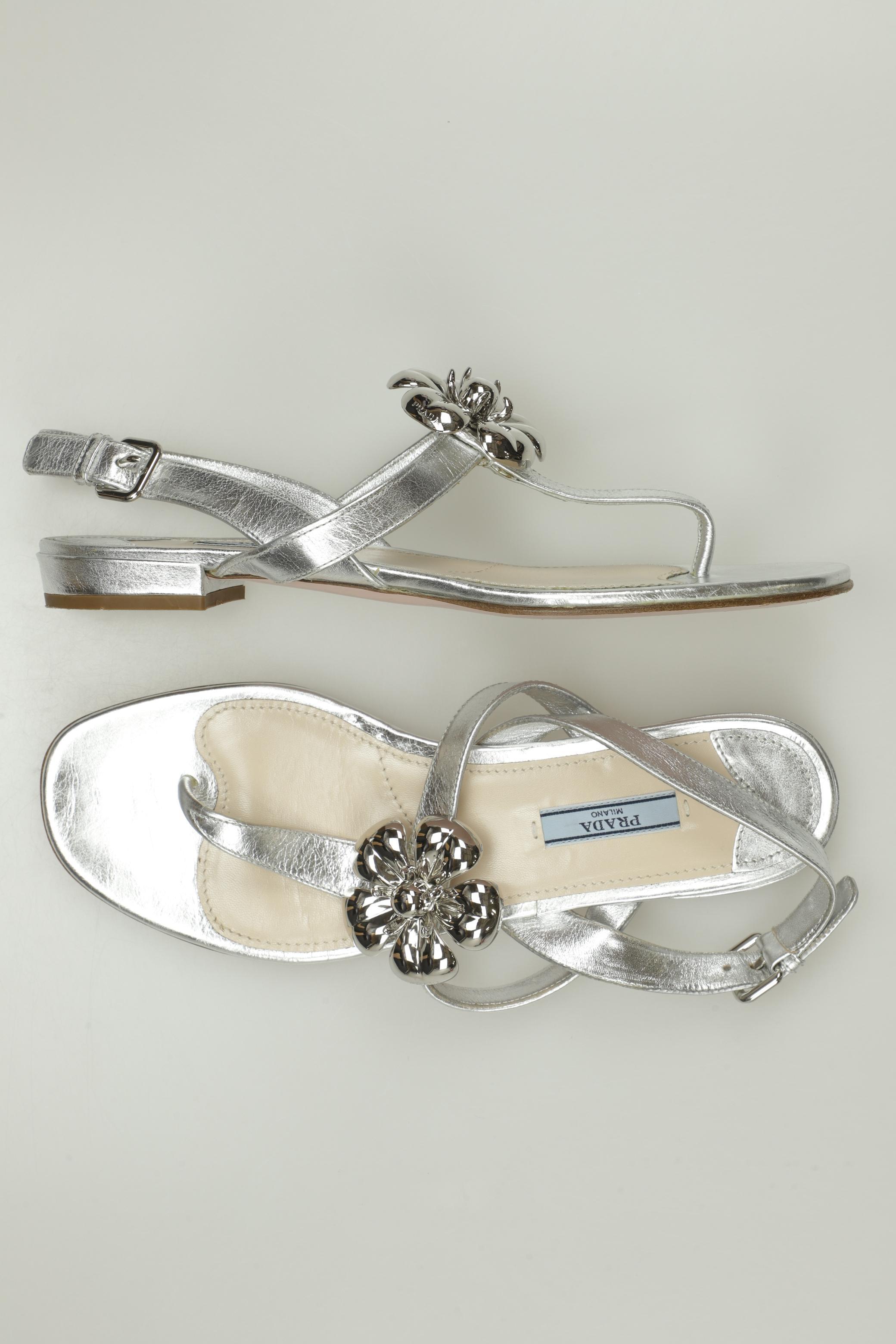 

Prada Damen Sandale, silber, Gr. 39.5