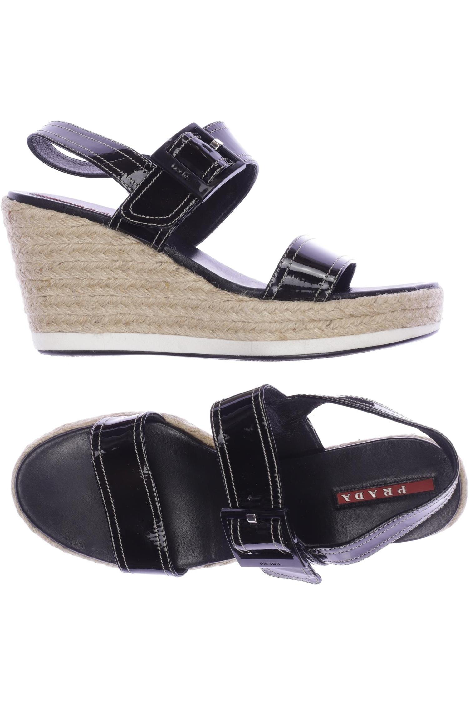 

Prada Damen Sandale, schwarz, Gr. 38