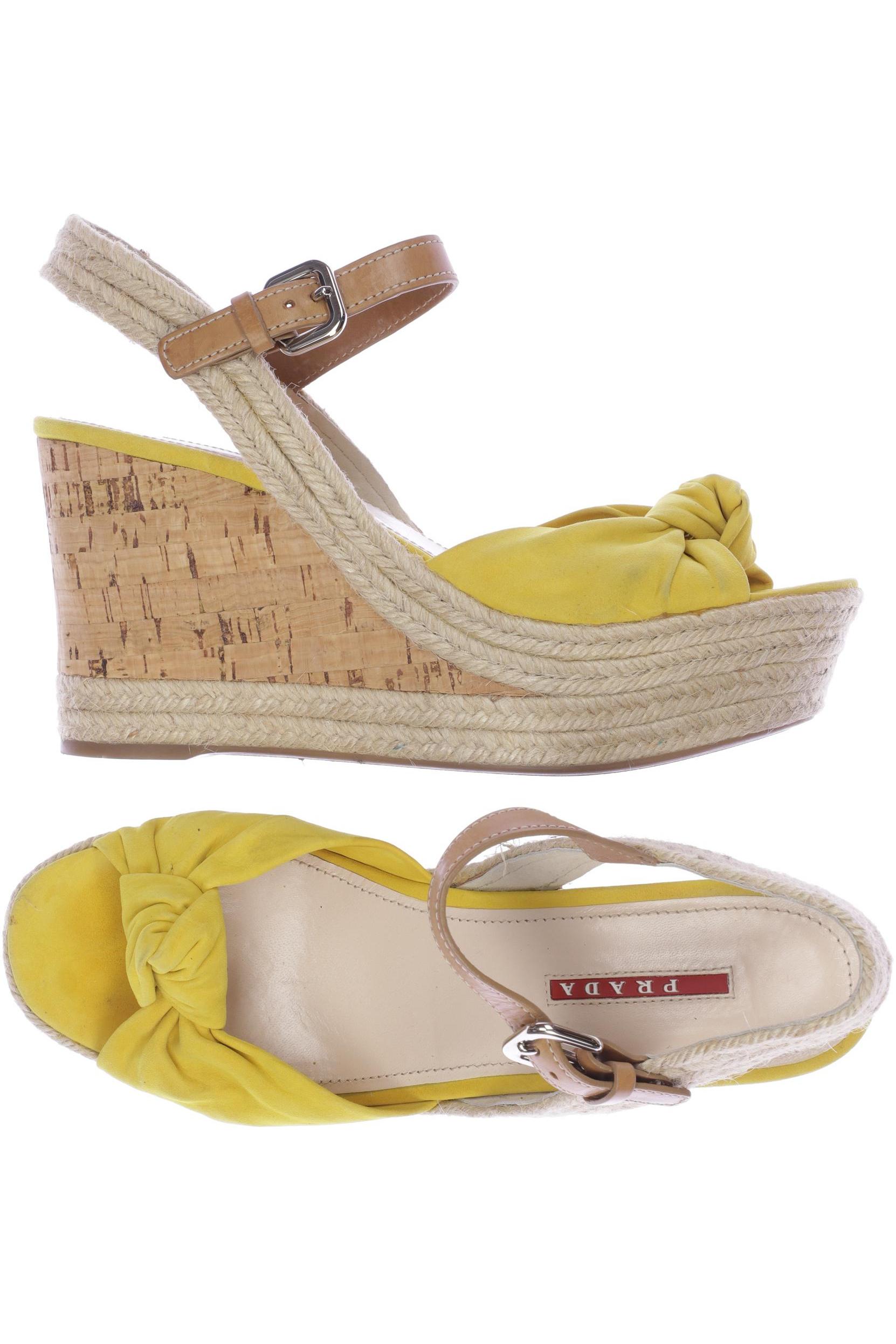 

Prada Damen Sandale, gelb, Gr. 40