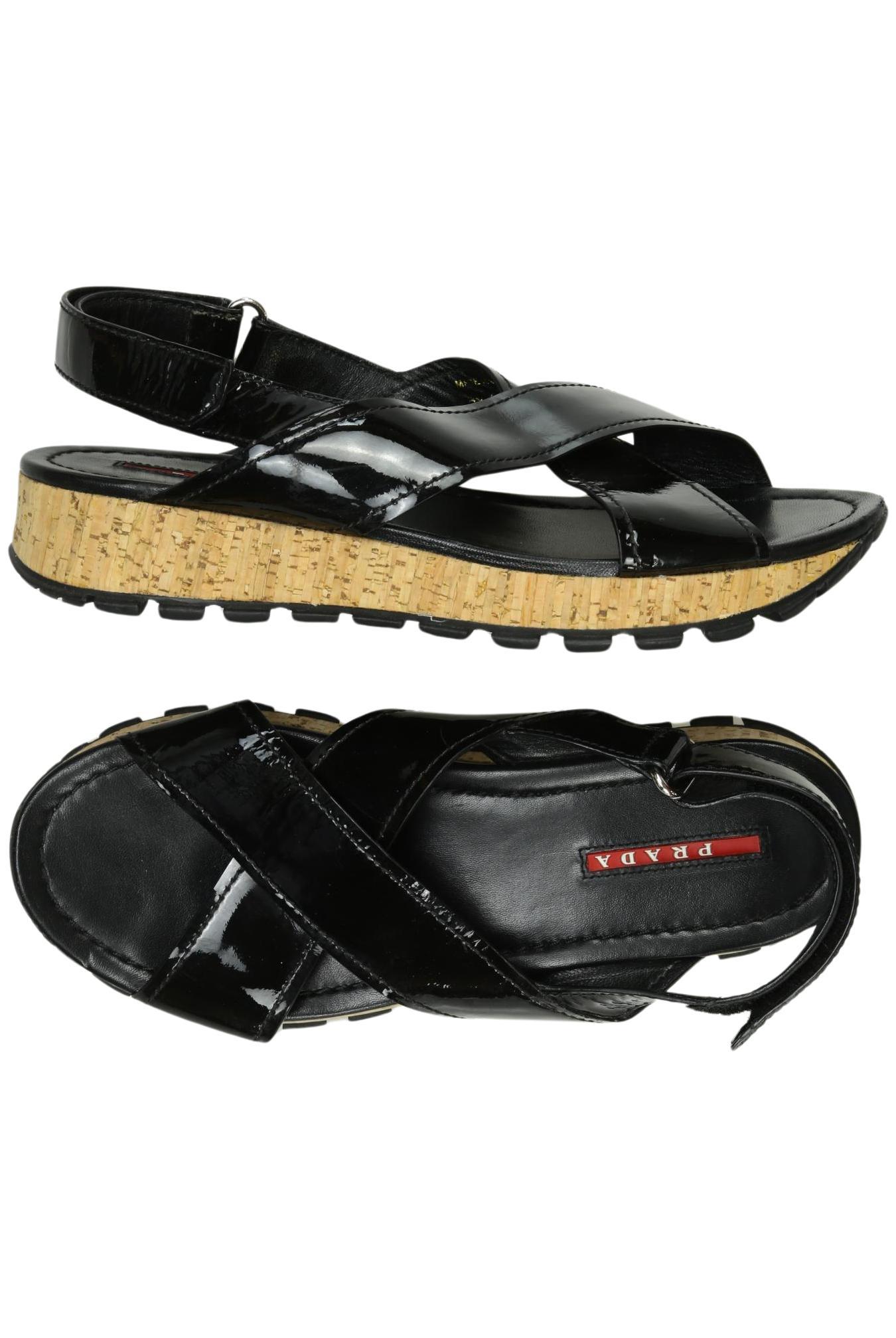 

Prada Damen Sandale, schwarz, Gr. 38
