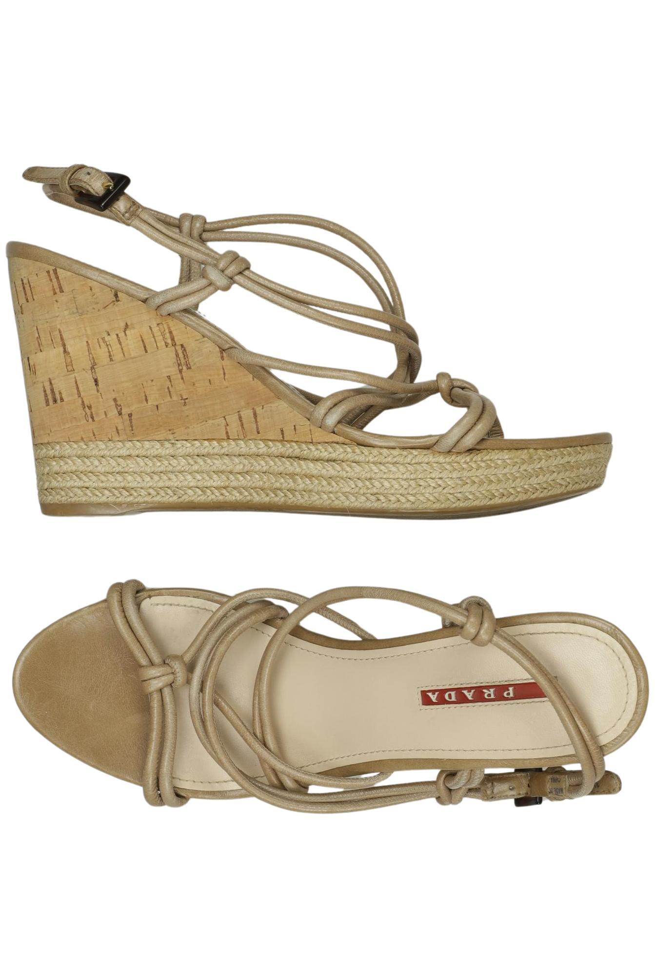 

Prada Damen Sandale, beige, Gr. 39.5