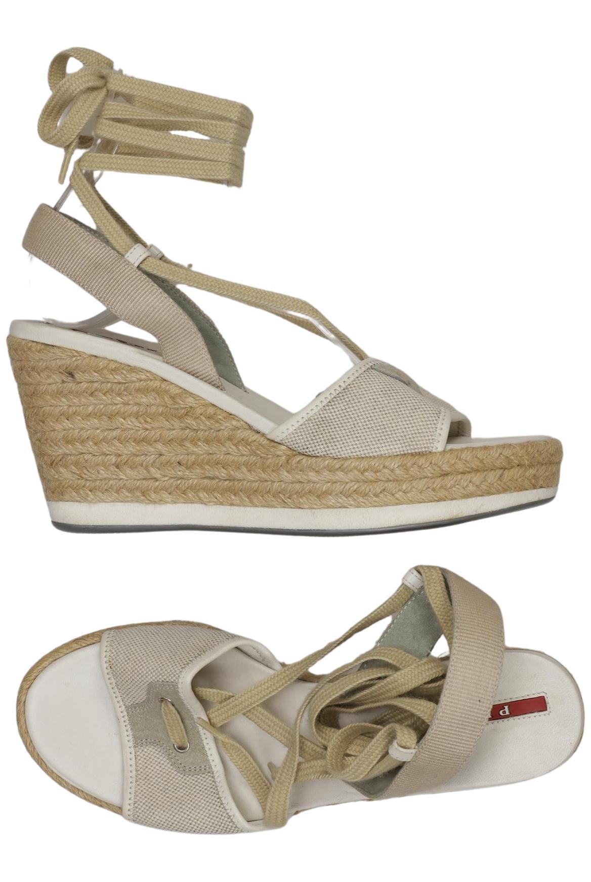 

Prada Damen Sandale, beige, Gr. 36