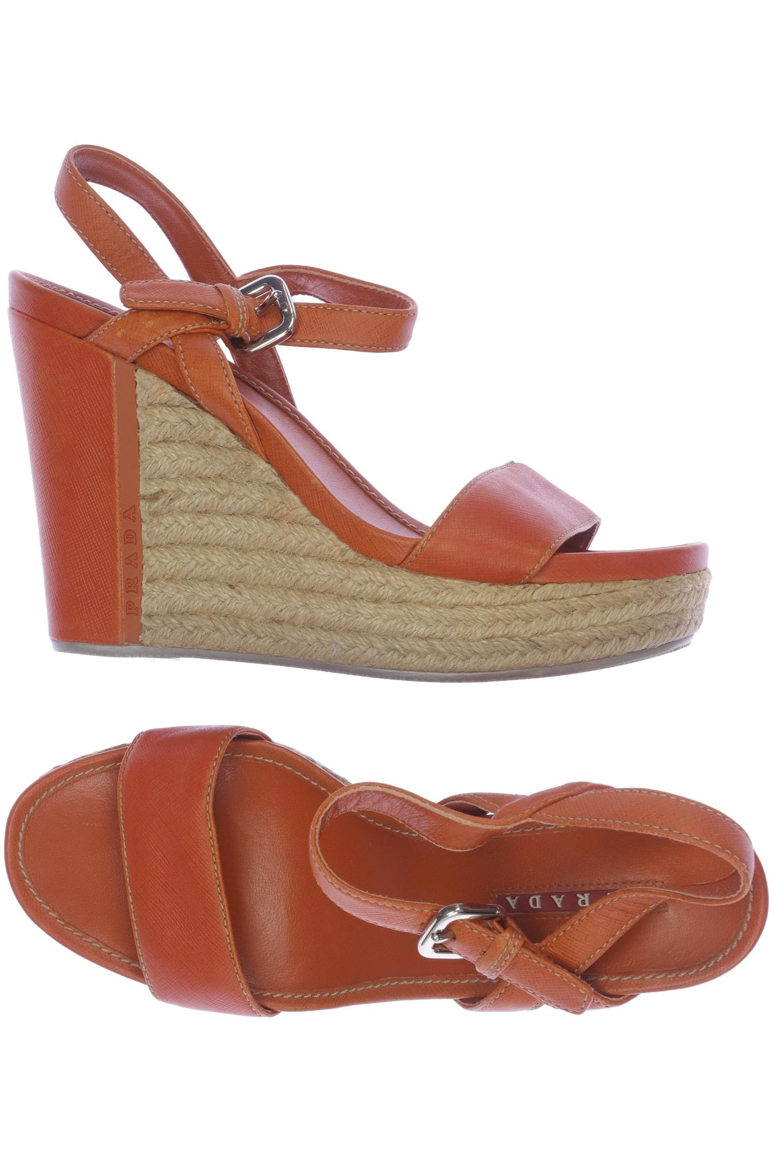 

Prada Damen Sandale, orange, Gr. 38