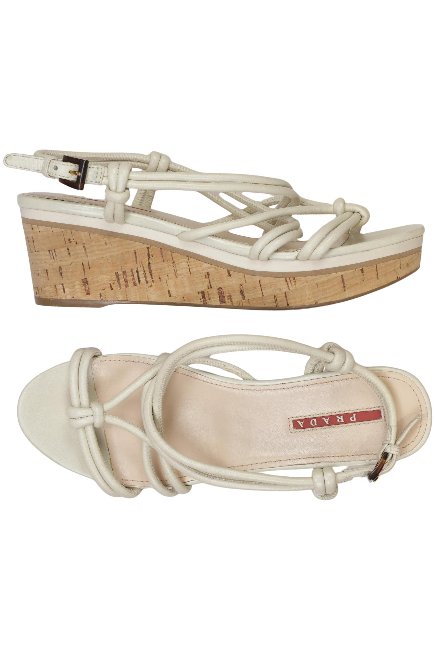 

Prada Damen Sandale, cremeweiß, Gr. 37.5