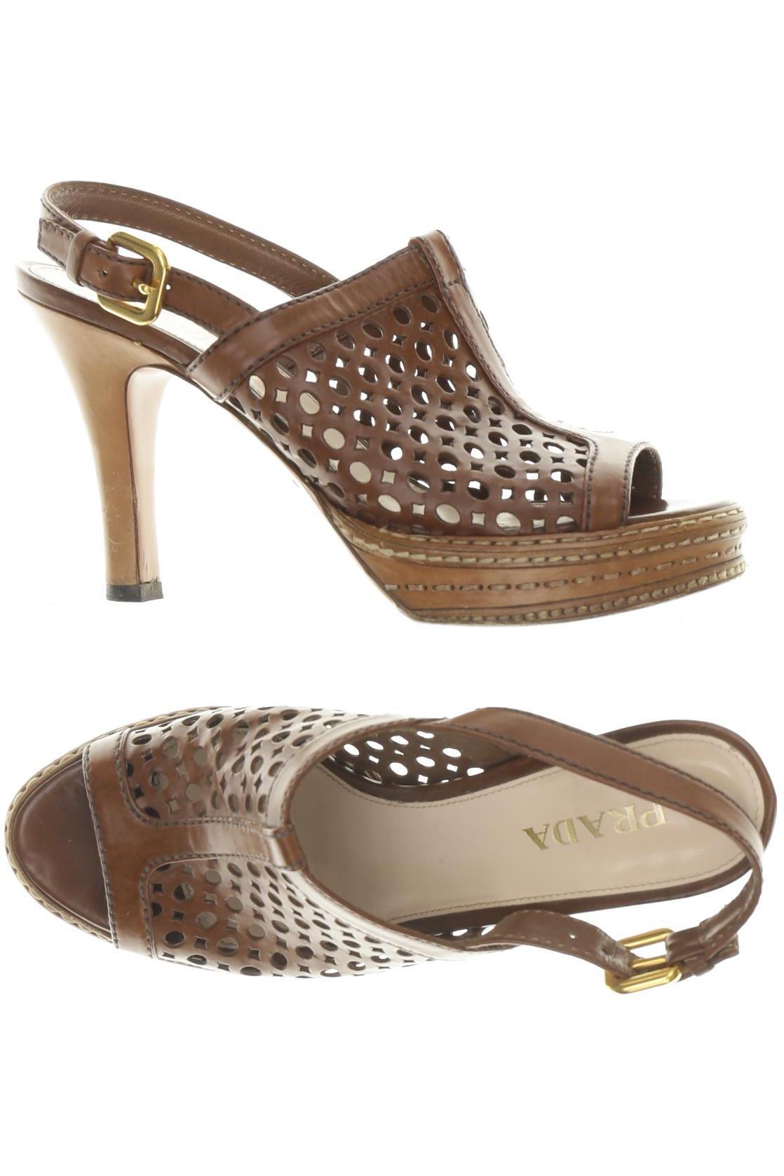 

Prada Damen Sandale, braun, Gr. 38