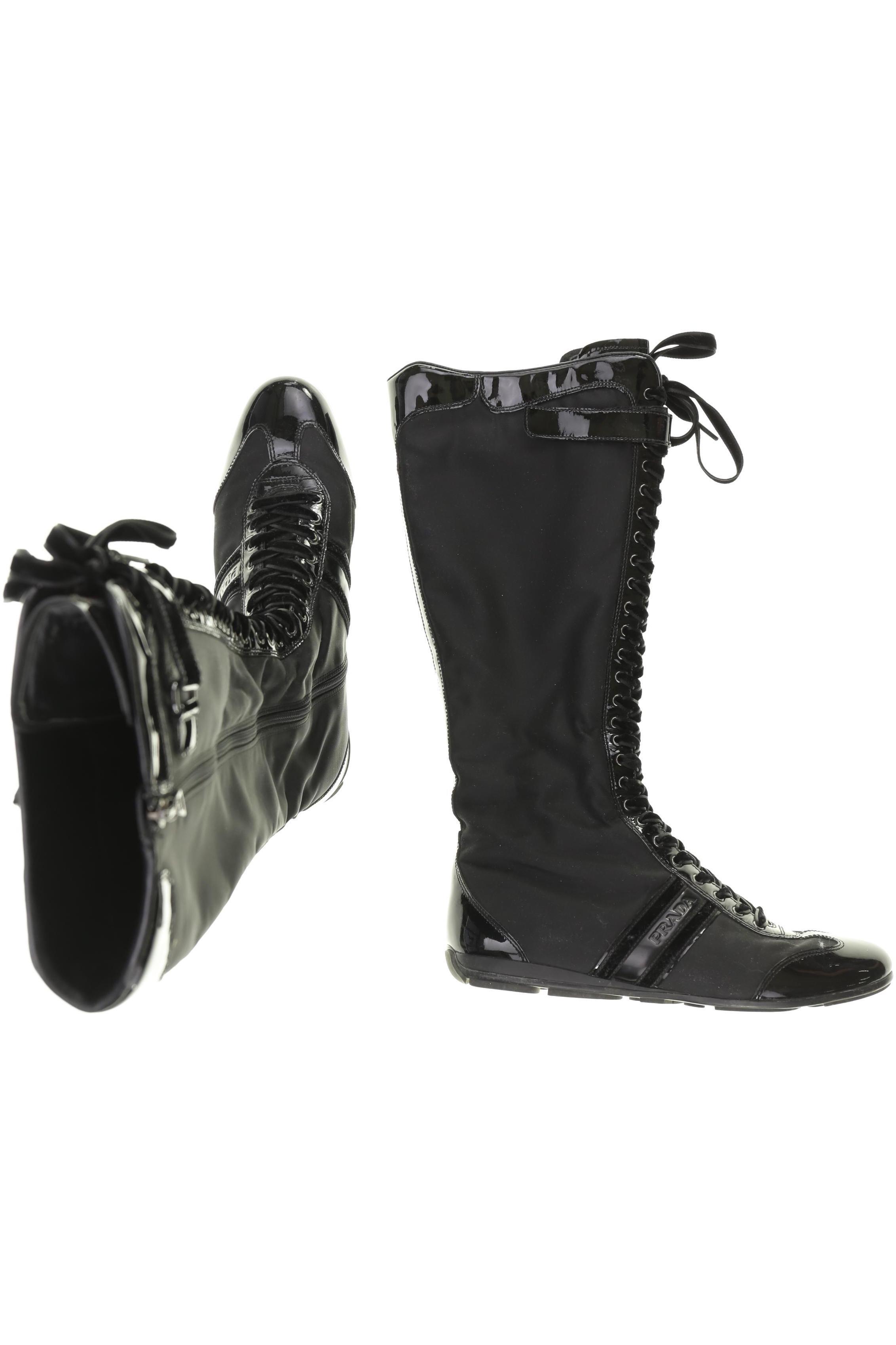 

Prada Damen Stiefel, schwarz, Gr. 40.5